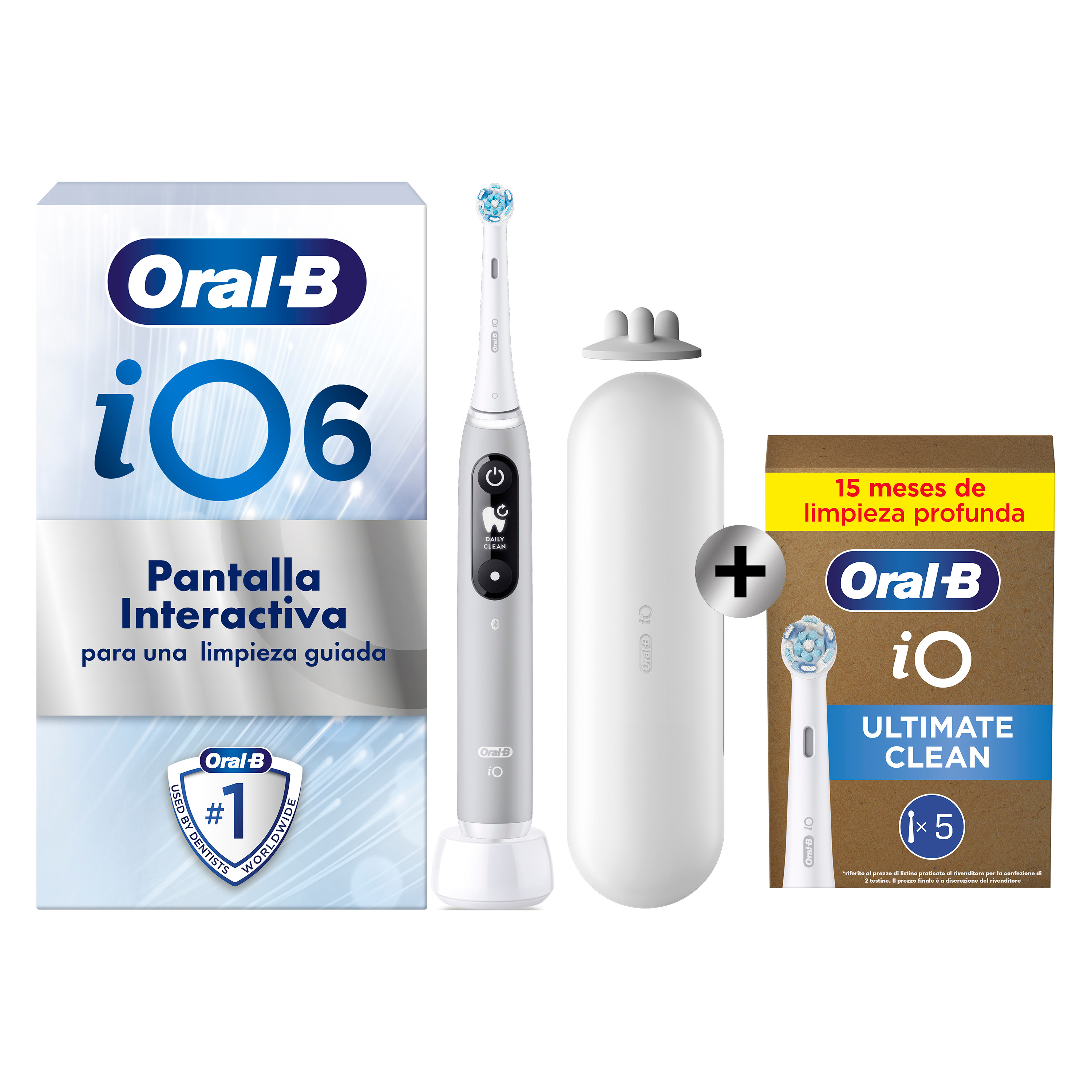 Oral-B iO 6 Cepillo Eléctrico Gris con 2+5 cabezales