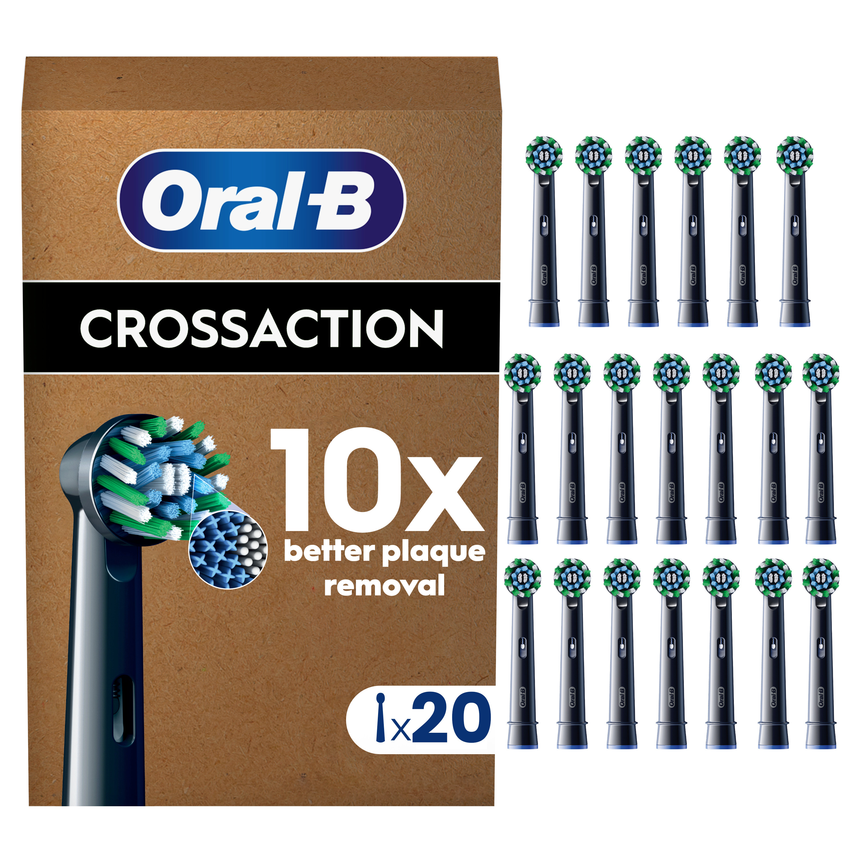 Oral-B Recambios Cross Action Negros - Pack de 20