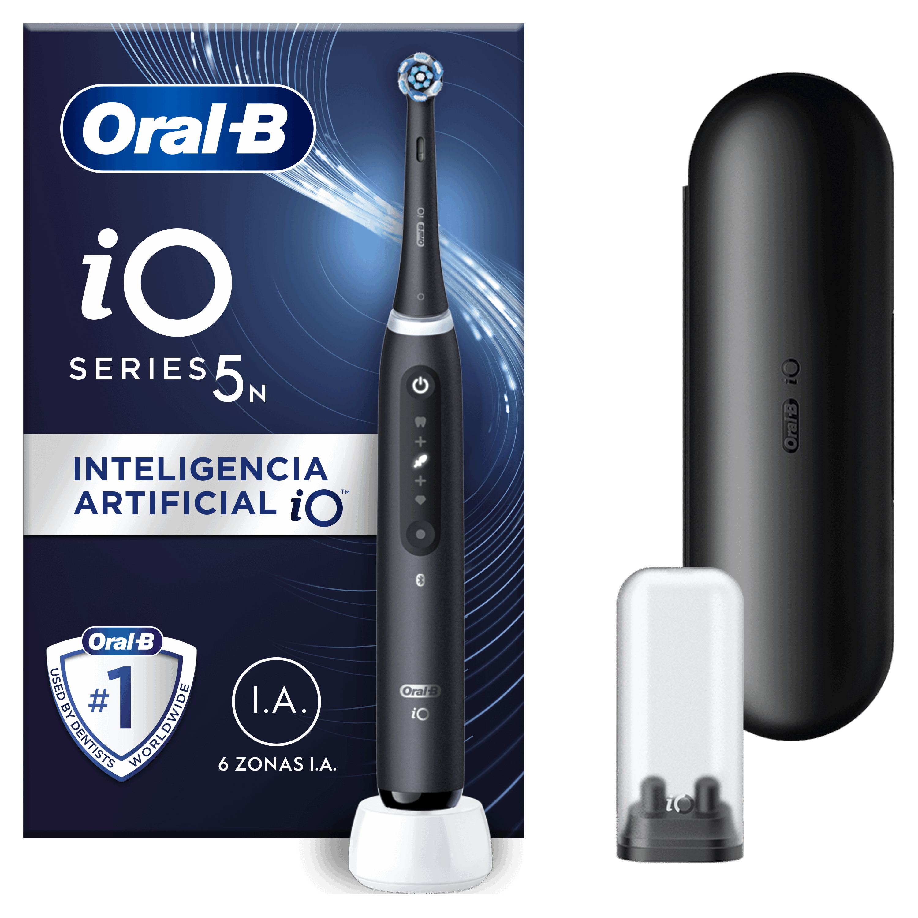 Cepillo de Dientes Eléctrico - Oral-B iO Serie 8, Bluetooth, 6 modos de  limpieza, Negro