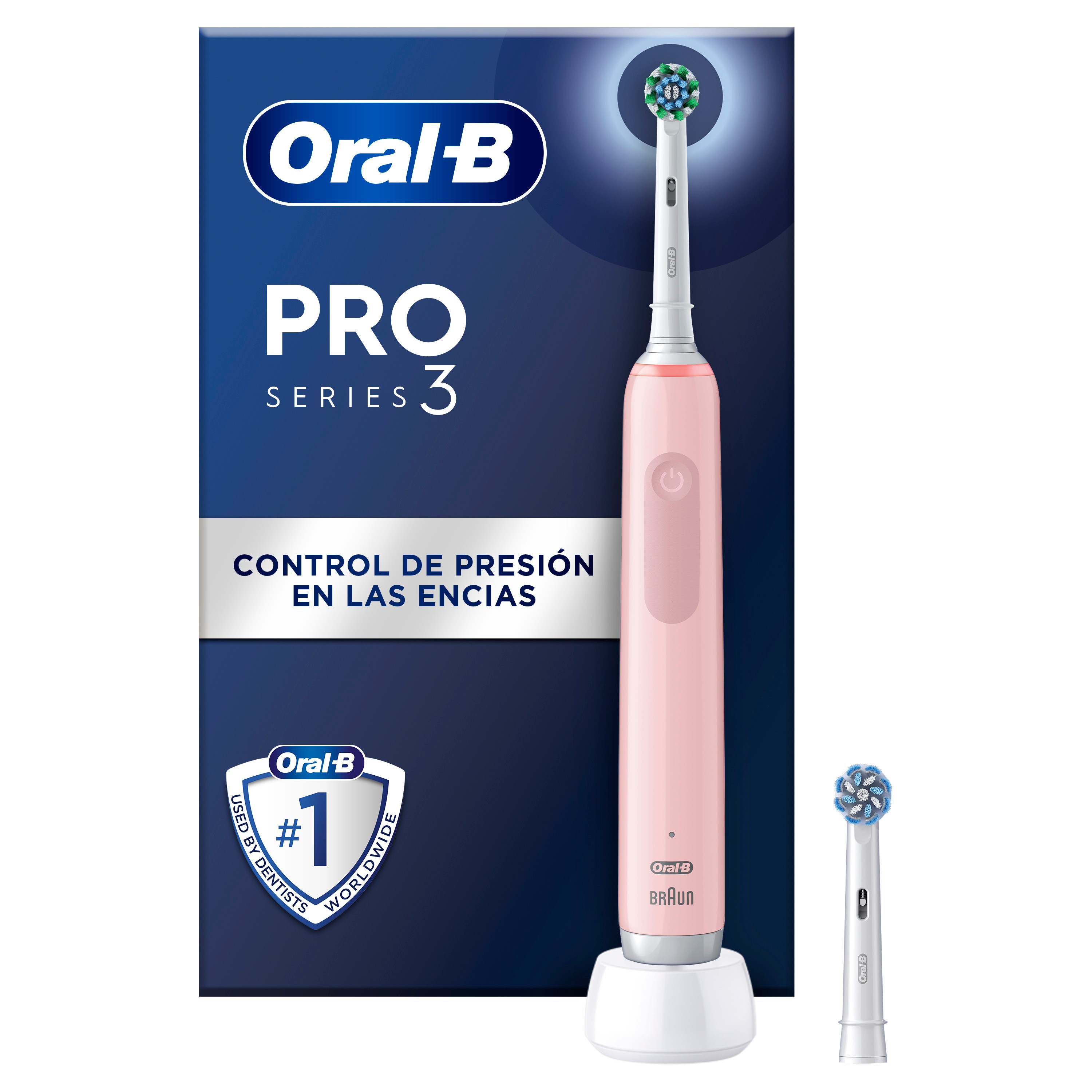 Oral-B Pro 3 Cepillo Eléctrico Rosa con 2 Recambios