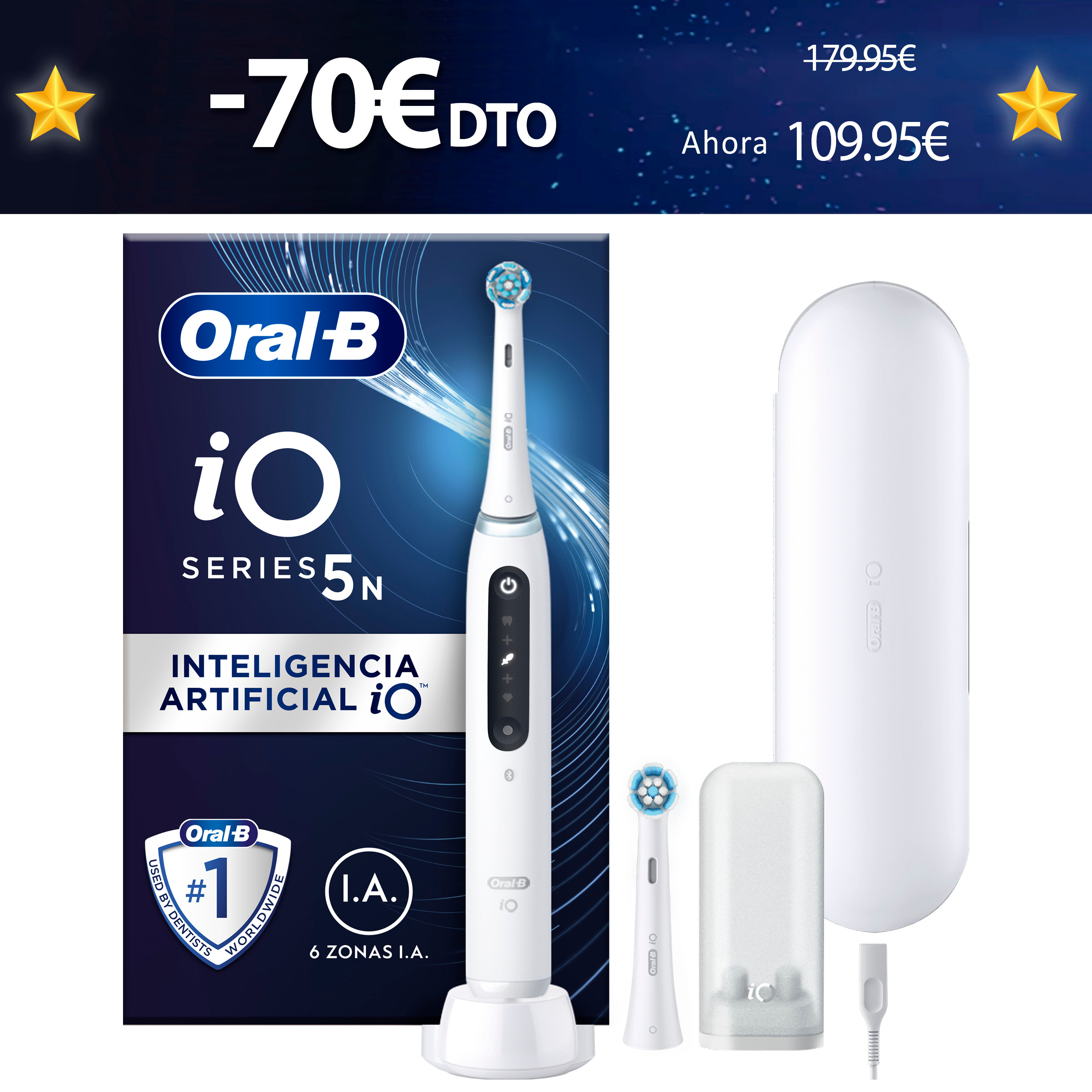 Oral-B iO 5 Cepillo Eléctrico blanco con 1 Recambio