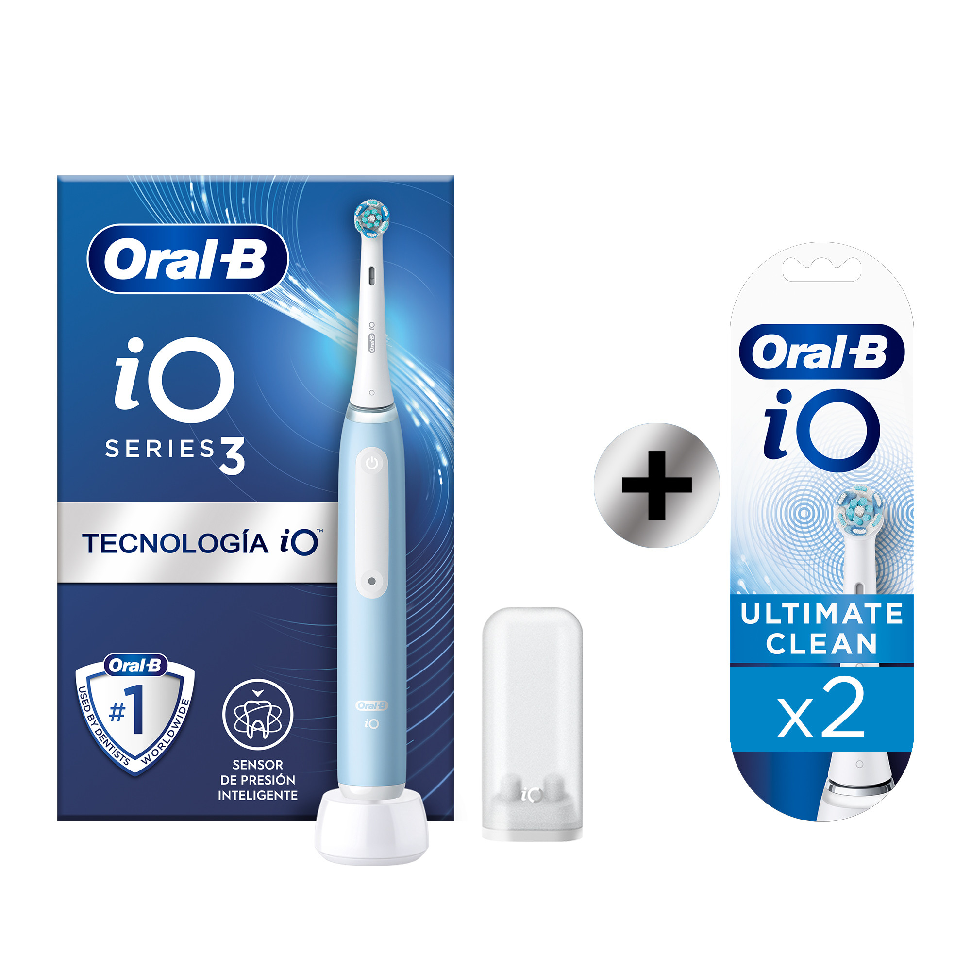 Oral-B iO 3 Cepillo Eléctrico azul con 1 + 2 Recambios
