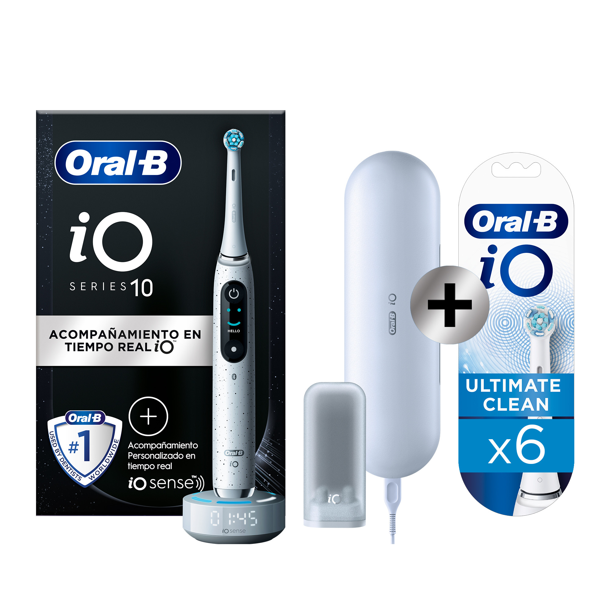 Oral-B iO 10 Cepillo Eléctrico blanco con 1 &plus; 6 Recambios