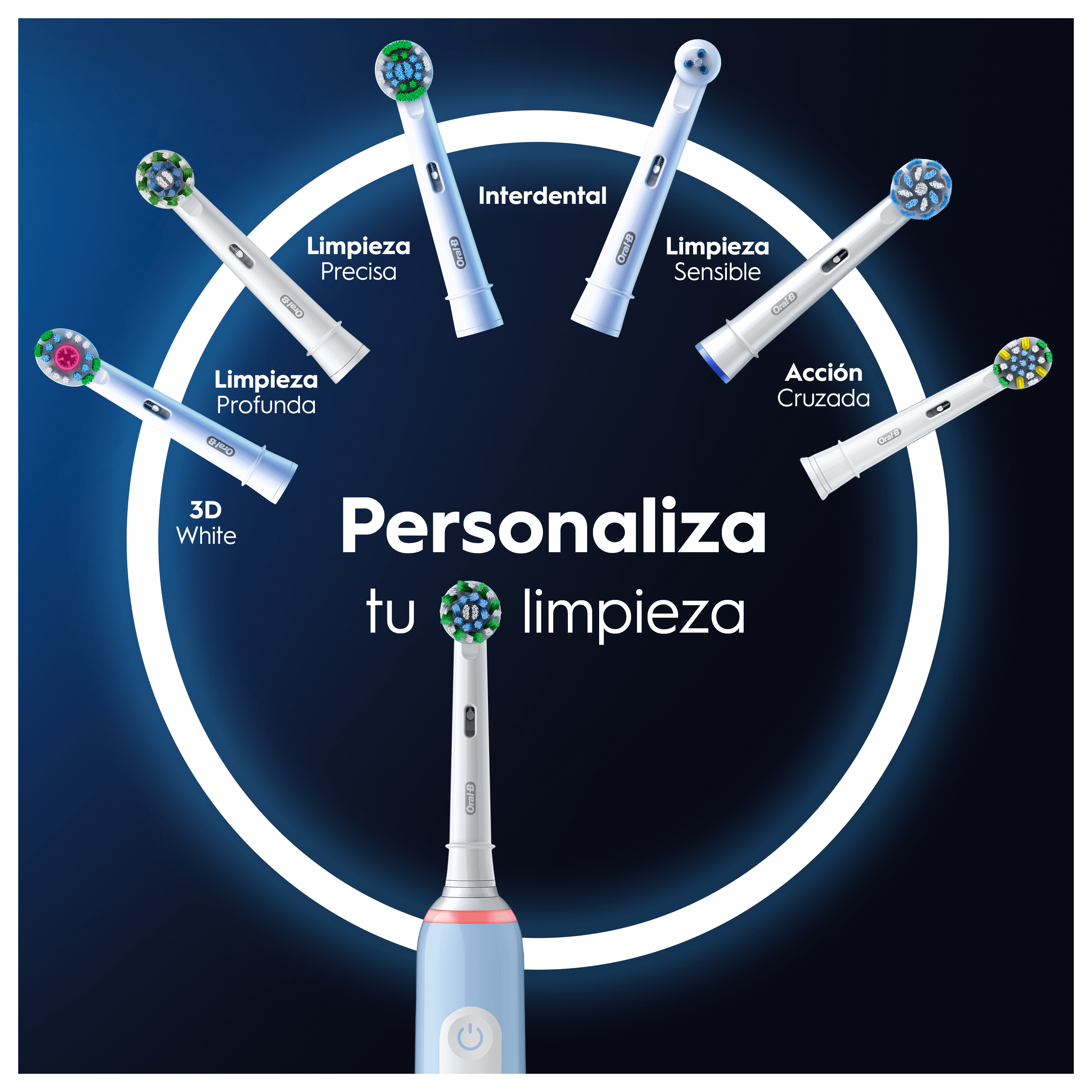 Oral-B Pro 3 Cepillo Eléctrico Azul con 2 Cabezales