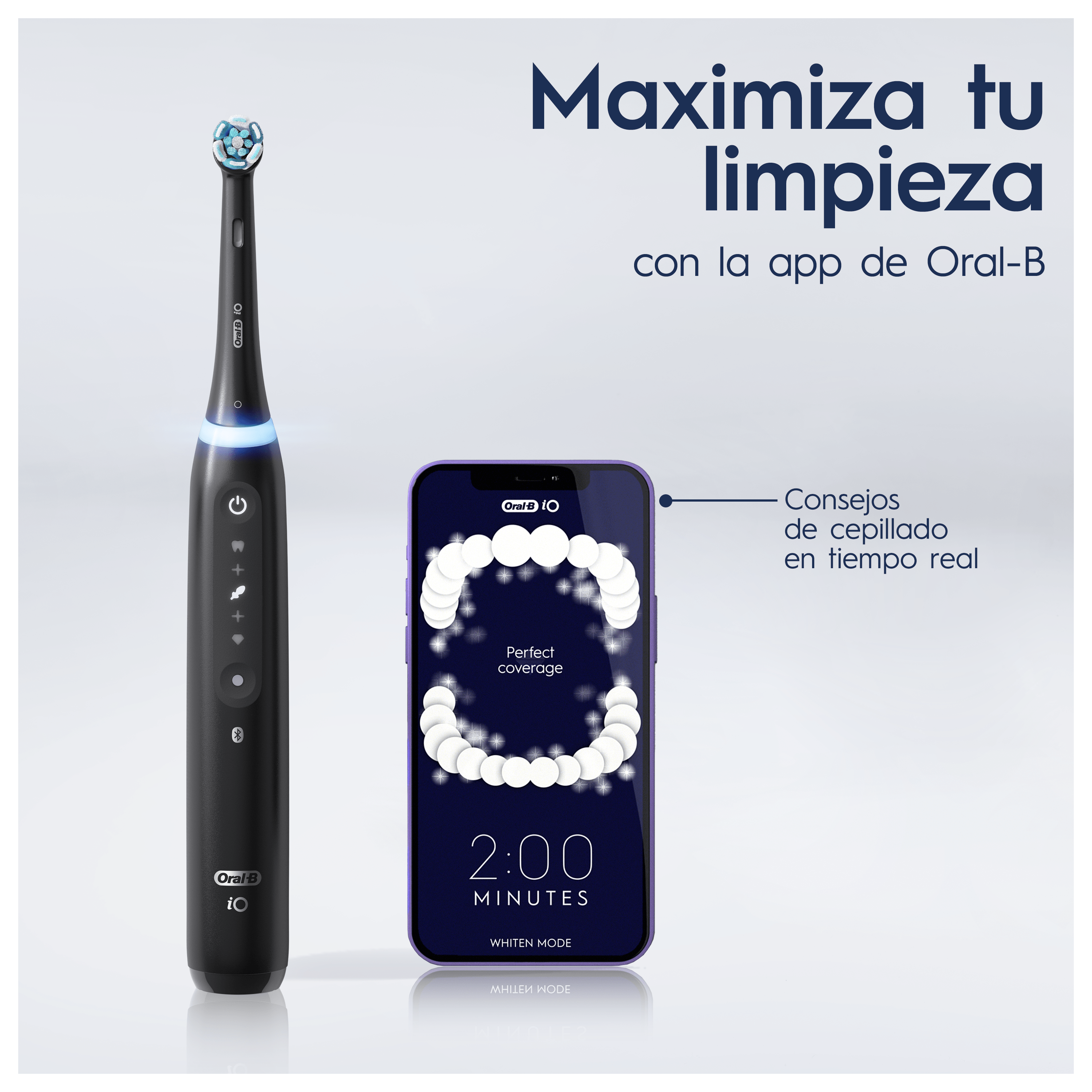 Oral-B iO 5 Pack dúo de Cepillos Eléctricos negro y blanco con 2 Recambios