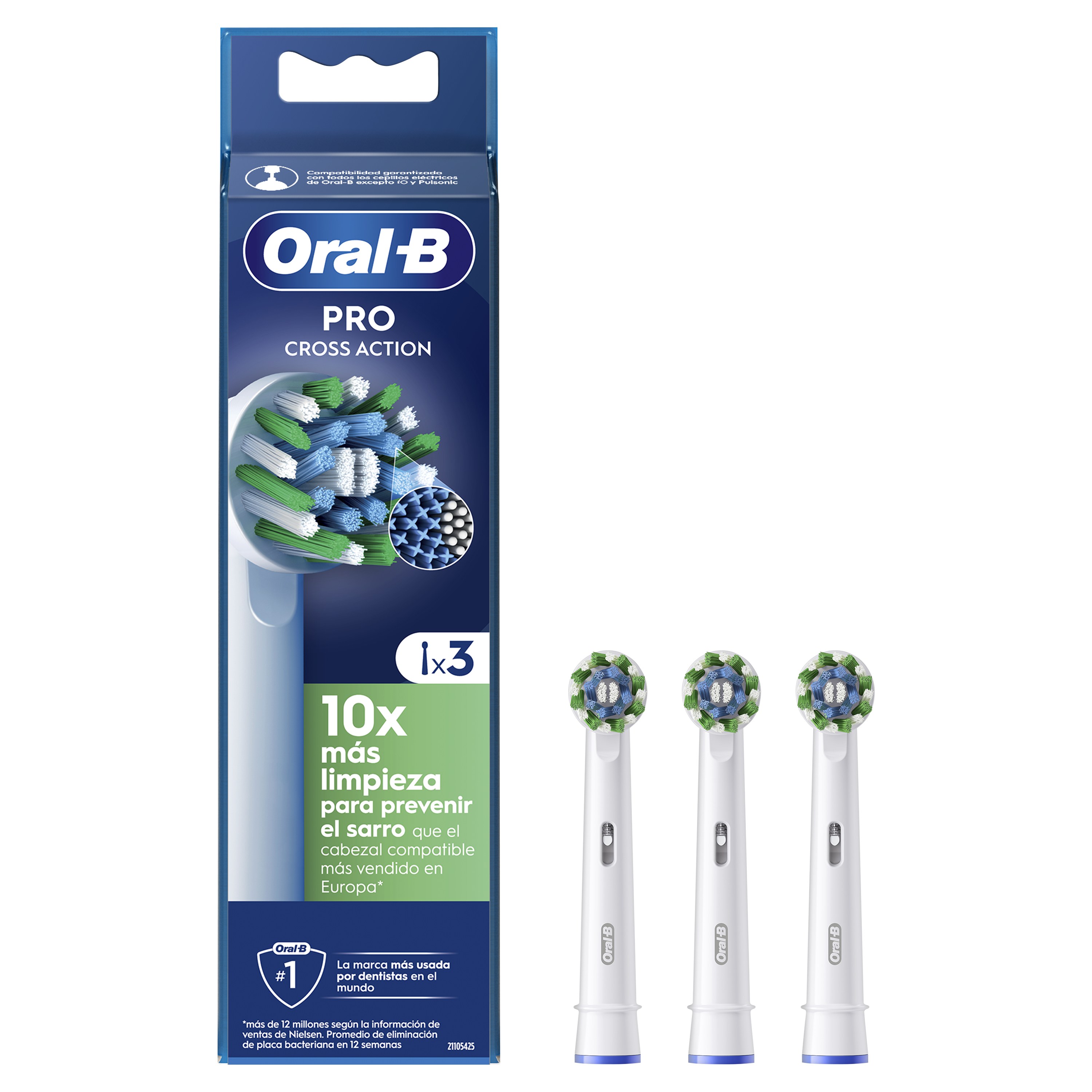 Oral-B Recambios Cross Action Blancos - Pack de 9
