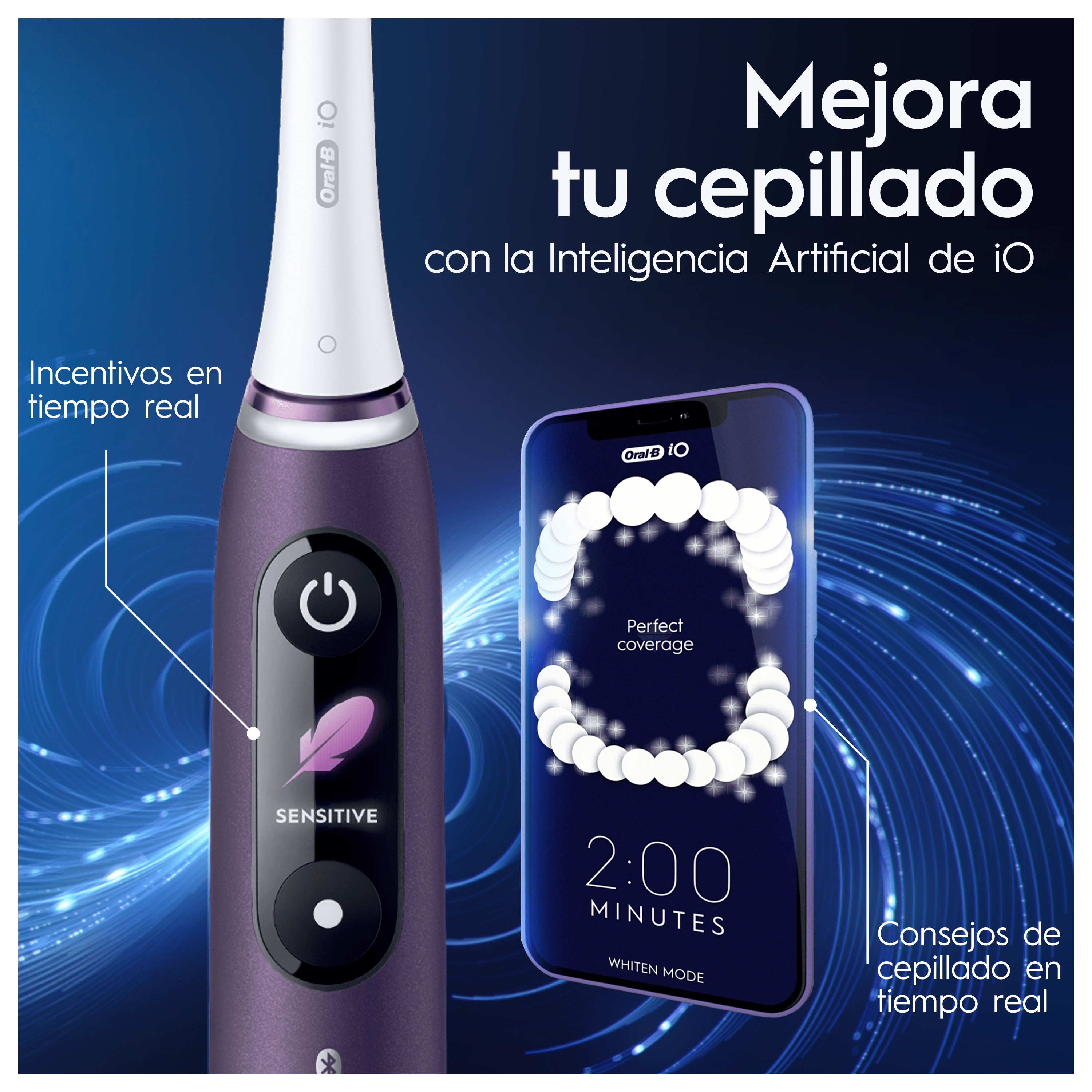 Oral-B iO 8 Pack de Cepillo Eléctrico Violeta con 3 + 2 Recambios