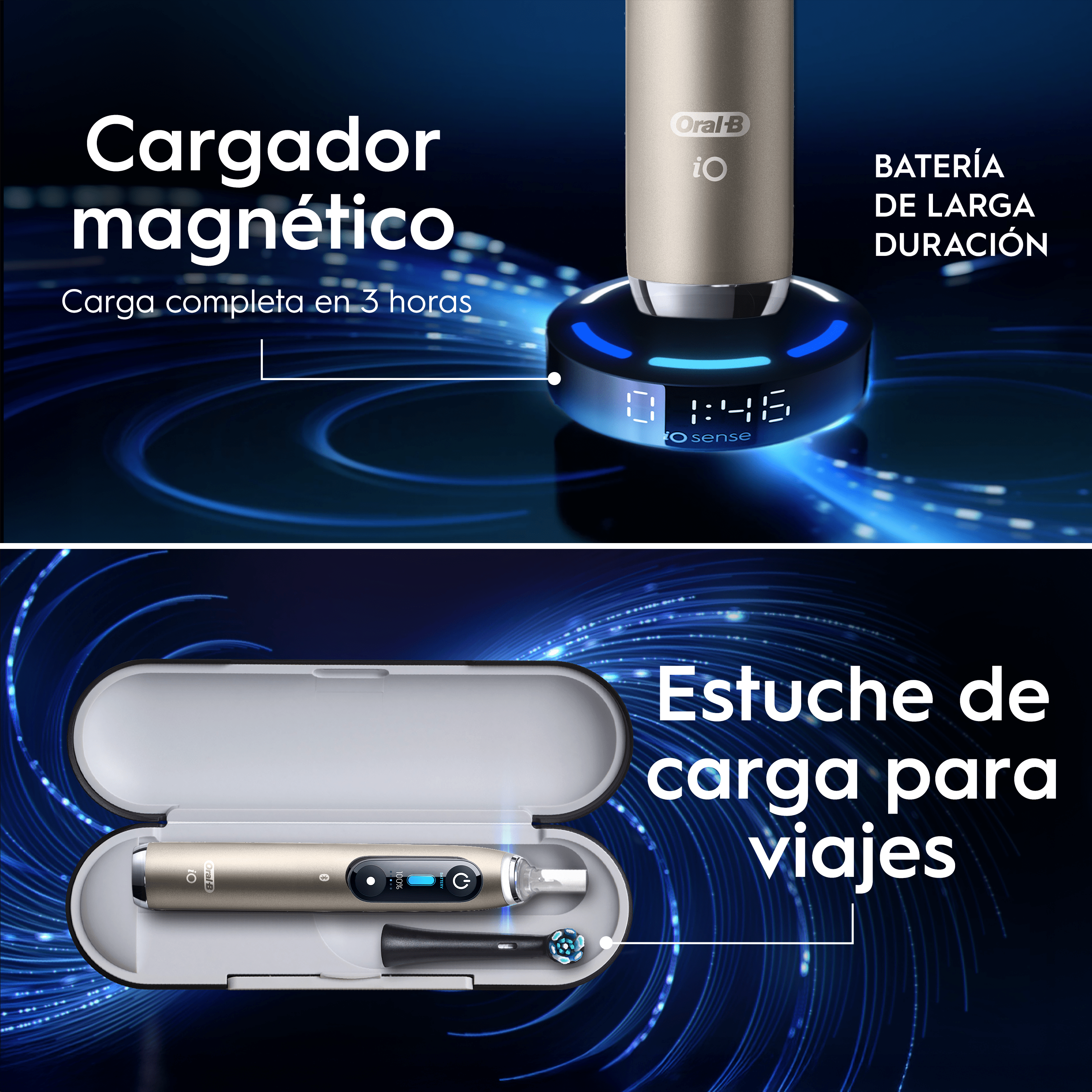 Oral-B iO 10 Gold Cepillo Eléctrico Edición Especial con 1+7 cabezales