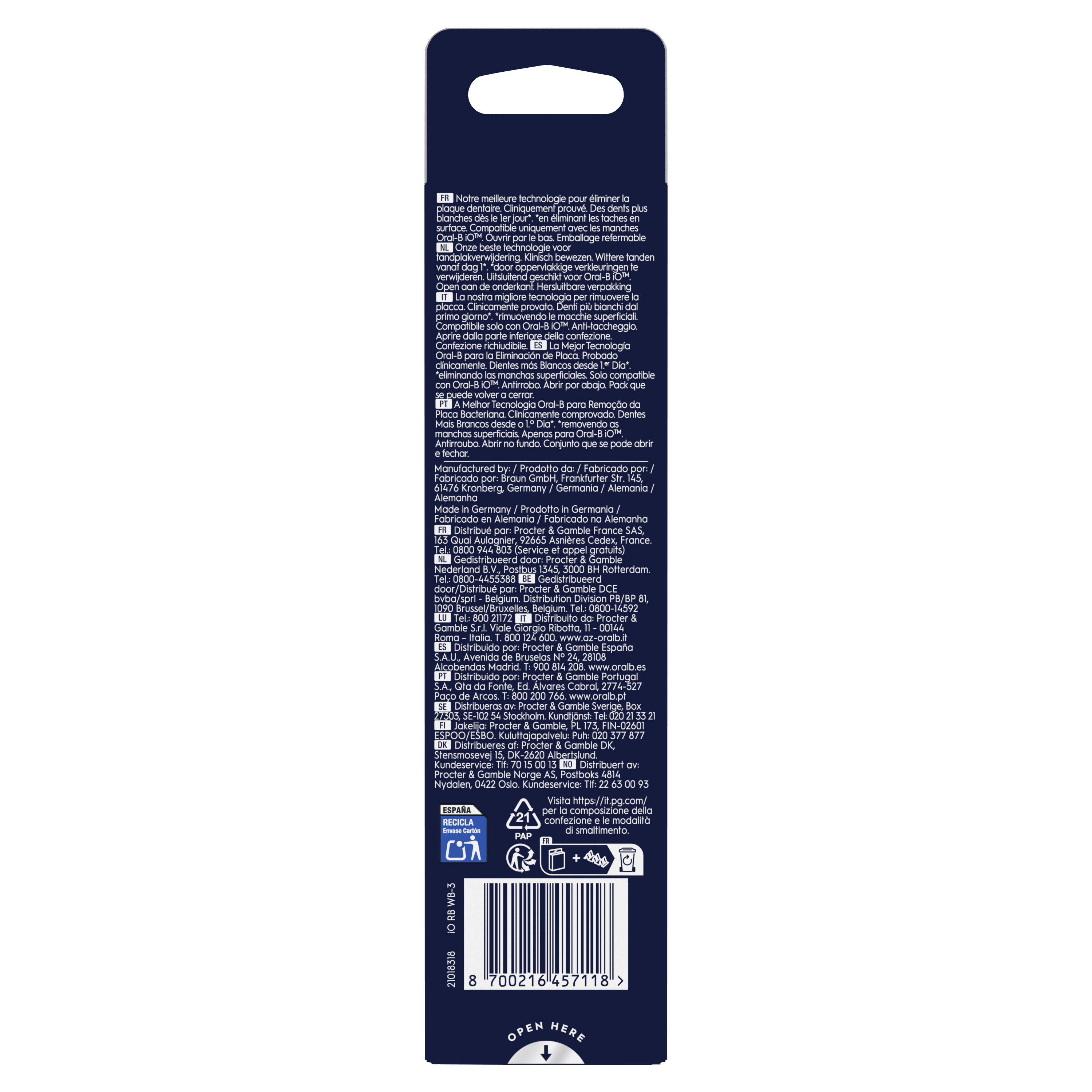 Oral-B iO Recambios Radiant White - Pack de 9