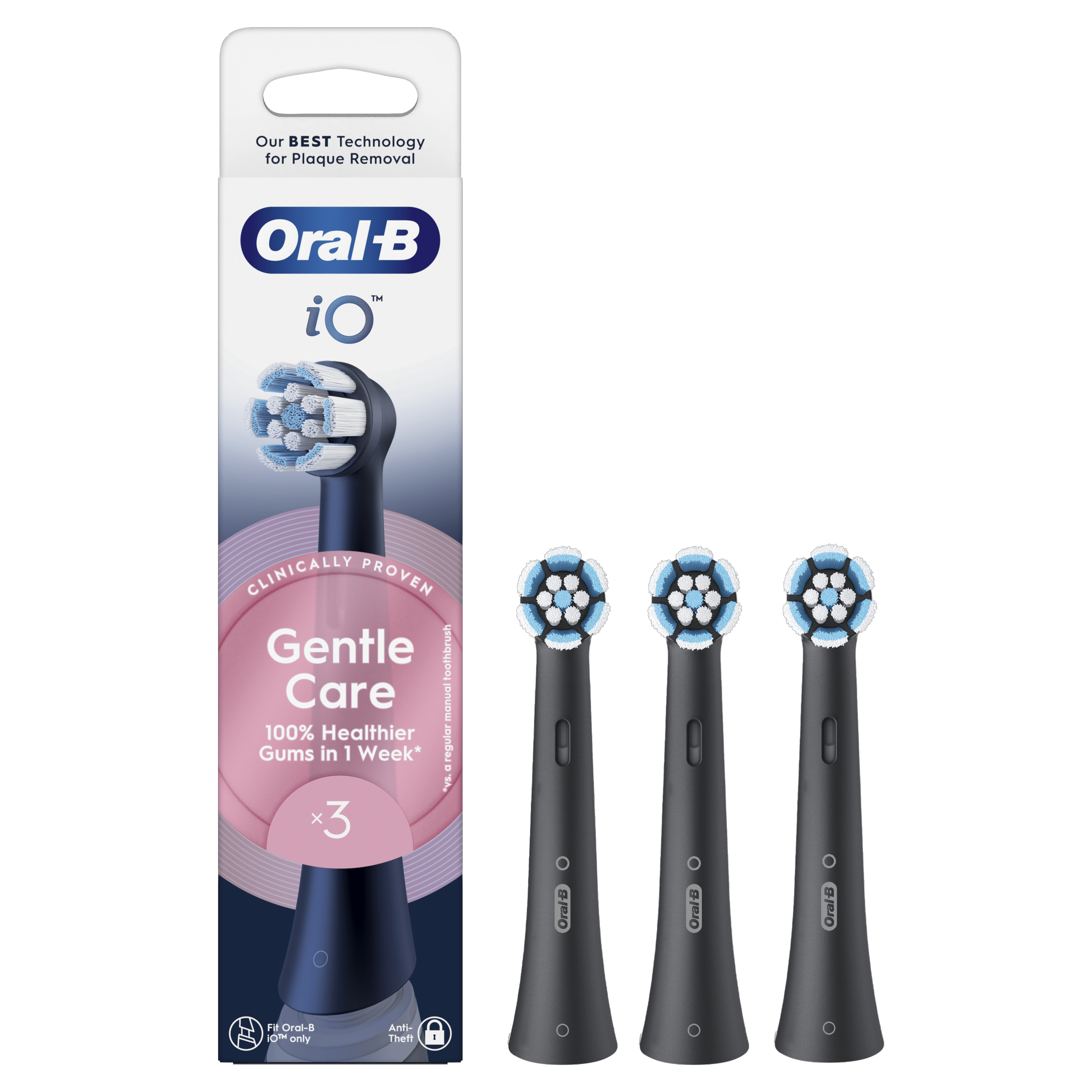 Oral-B iO 2 Pack de Cepillo Eléctrico Rosa con 1+3 cabezal y estuche de viaje
