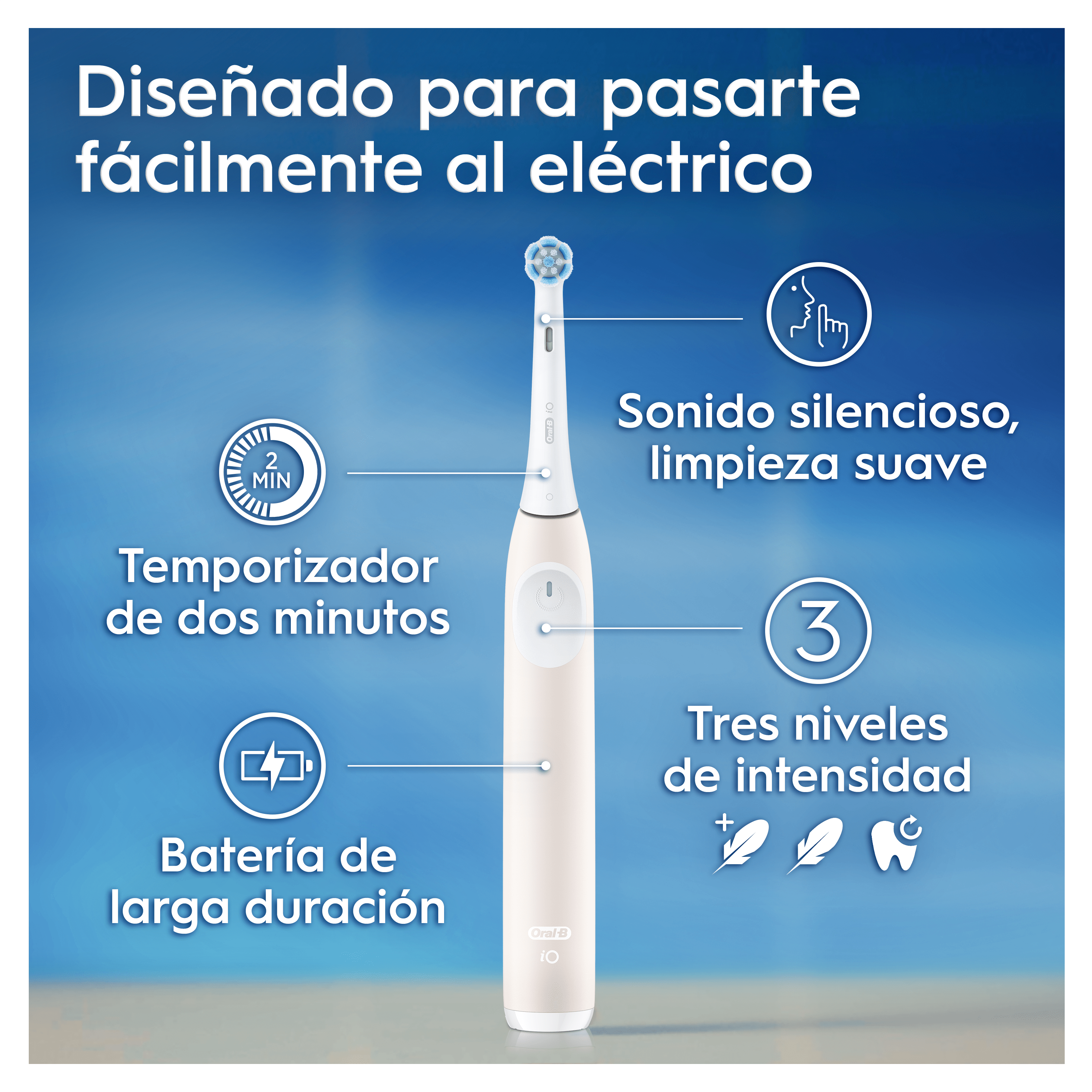 Oral-B iO 2 Pack de Cepillo Eléctrico Rosa con 1 cabezal y funda de viaje