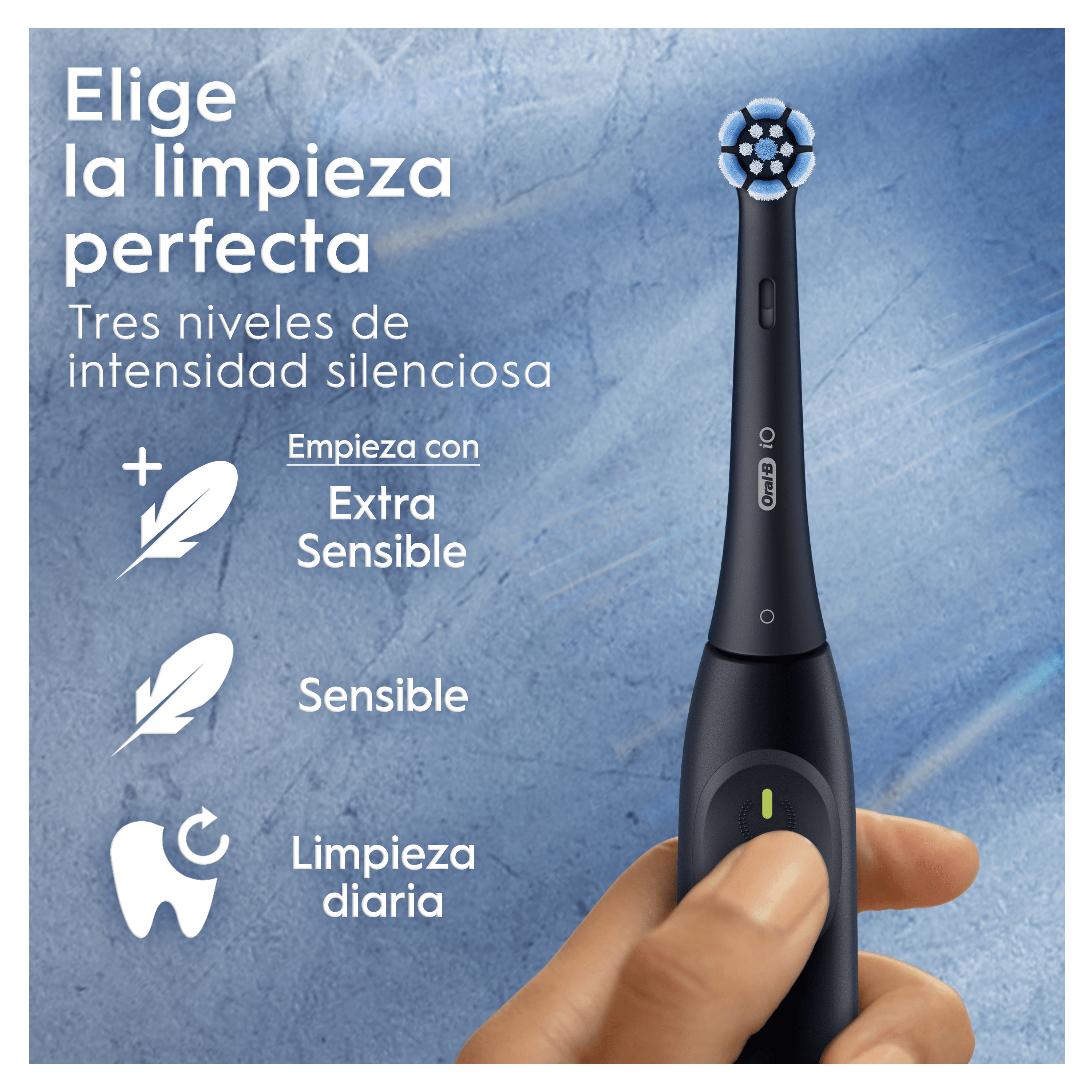 Oral-B iO 2 Pack de Cepillo Eléctrico Negro con 1 cabezal y estuche de viaje