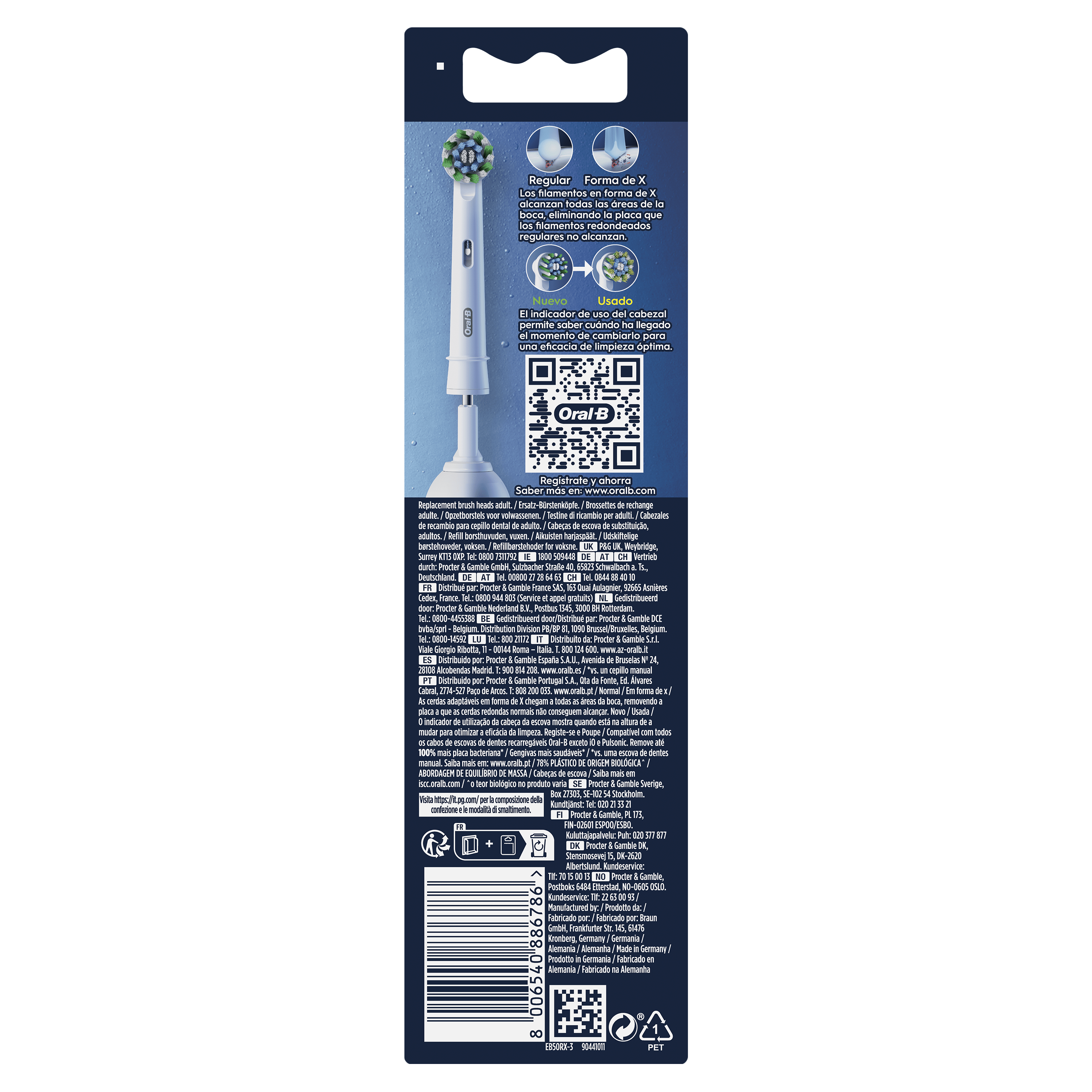 Oral-B Recambios Cross Action Blancos - Pack de 9