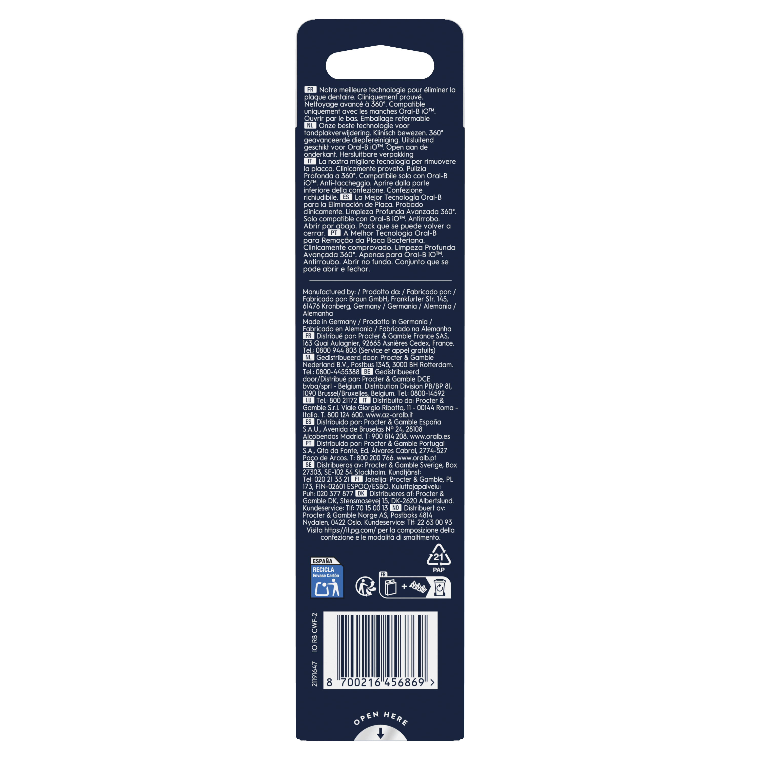Oral-B iO 3 Cepillo Eléctrico Azul con 1+2 cabezal