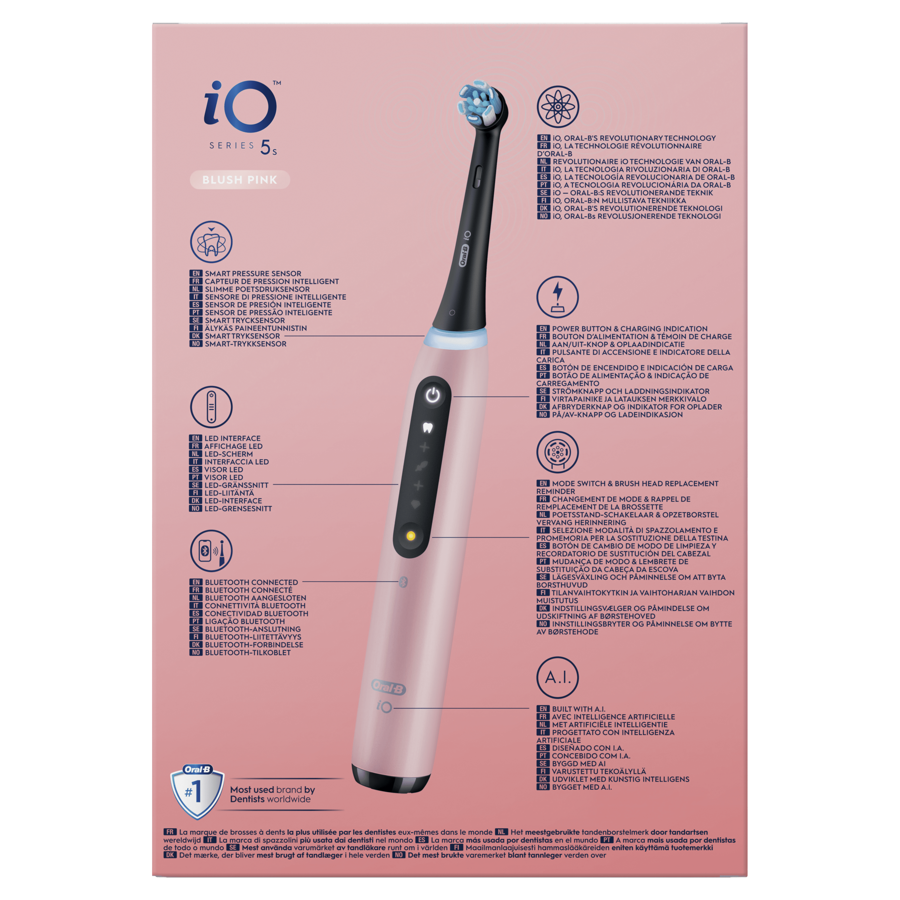 Oral-B iO 5 Cepillo Eléctrico Rosa con 1+2 cabezal