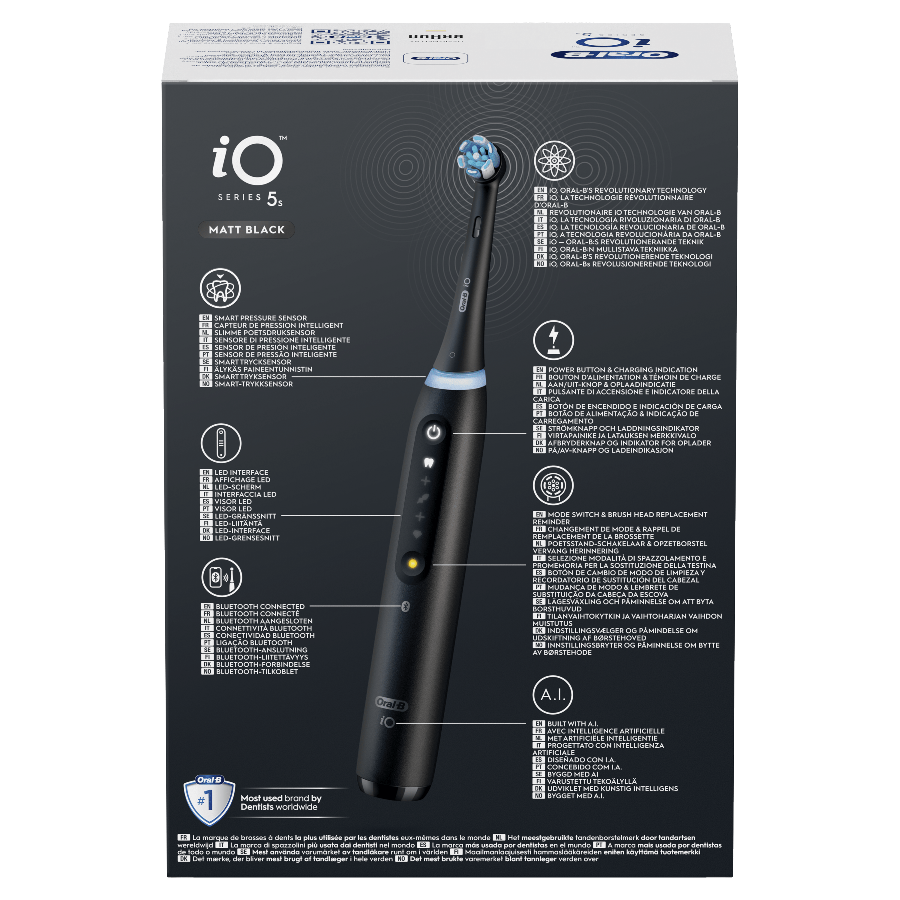 Oral-B iO 5 Cepillo Eléctrico Negro con 1+2 cabezal