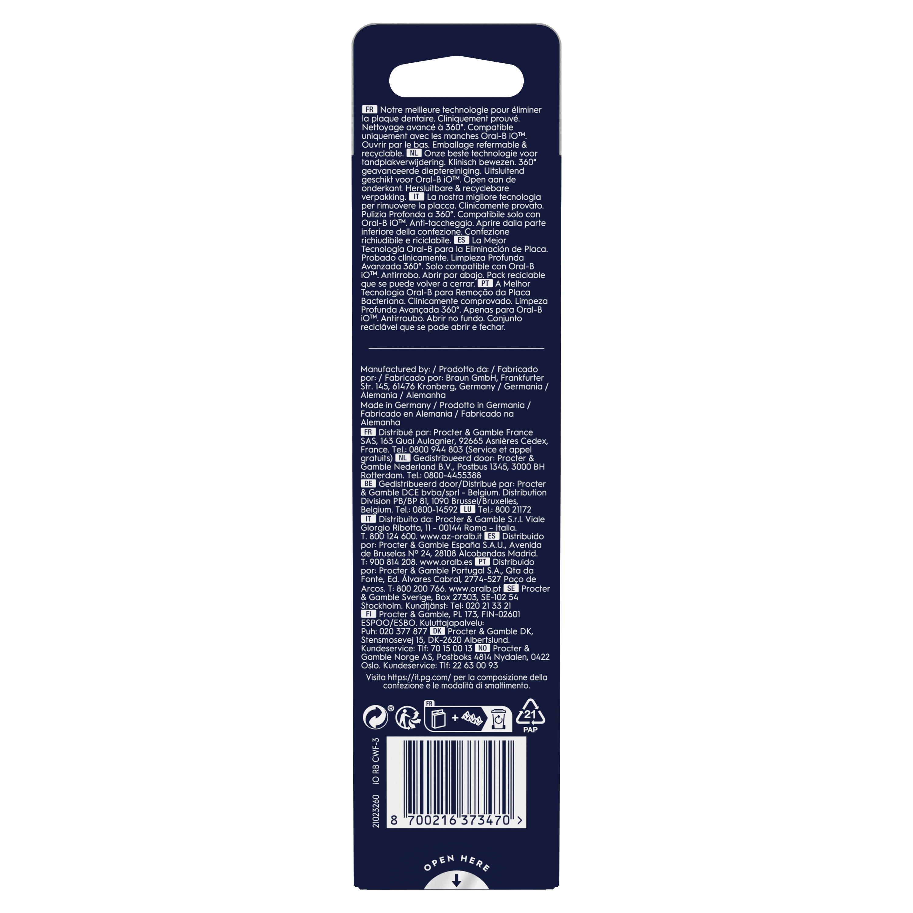 Oral-B iO 3 Cepillo Eléctrico Negro con 1+5 cabezal y estuche de viaje