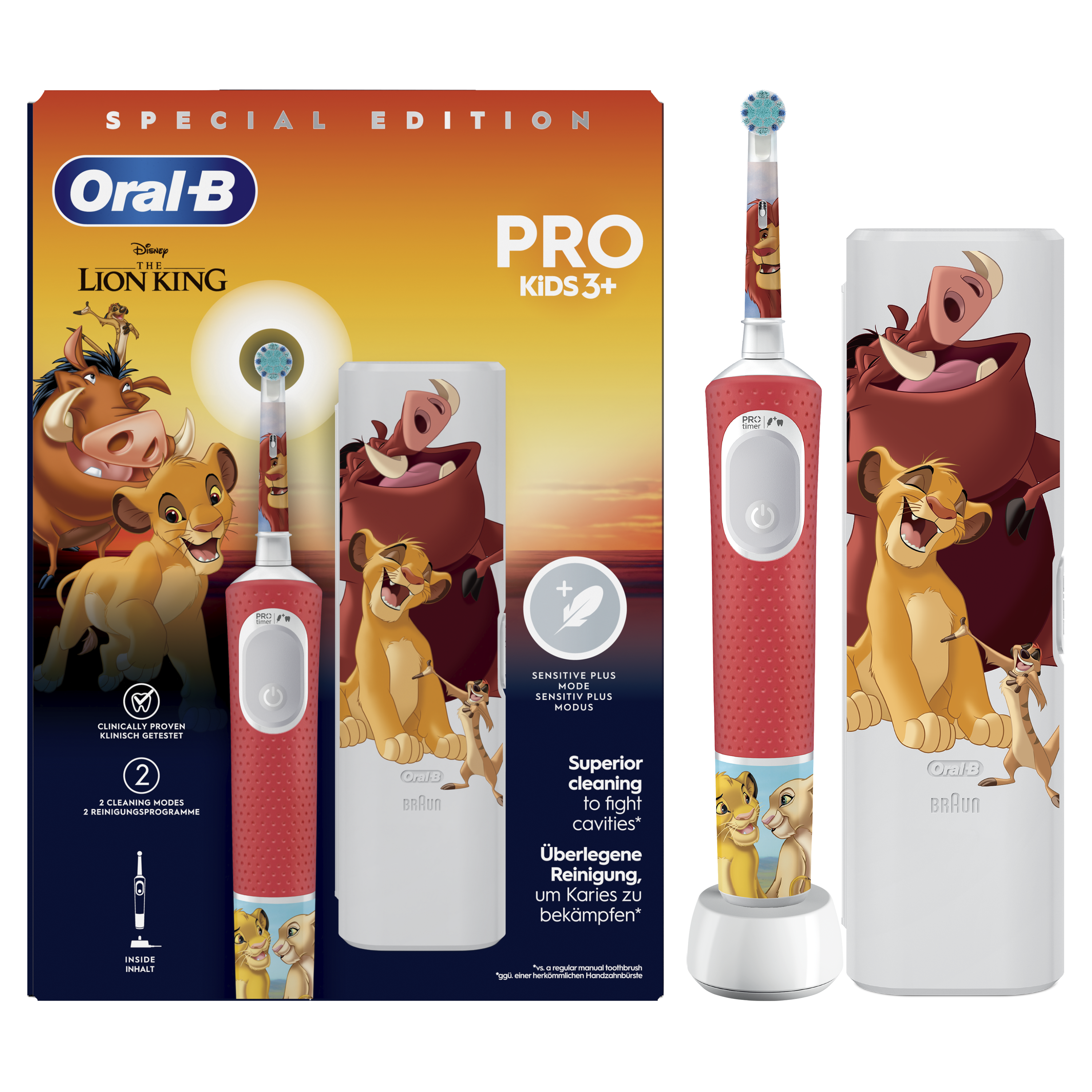 Oral-B Pro Kids Rey León Cepillo Eléctrico con 1+8 Recambios