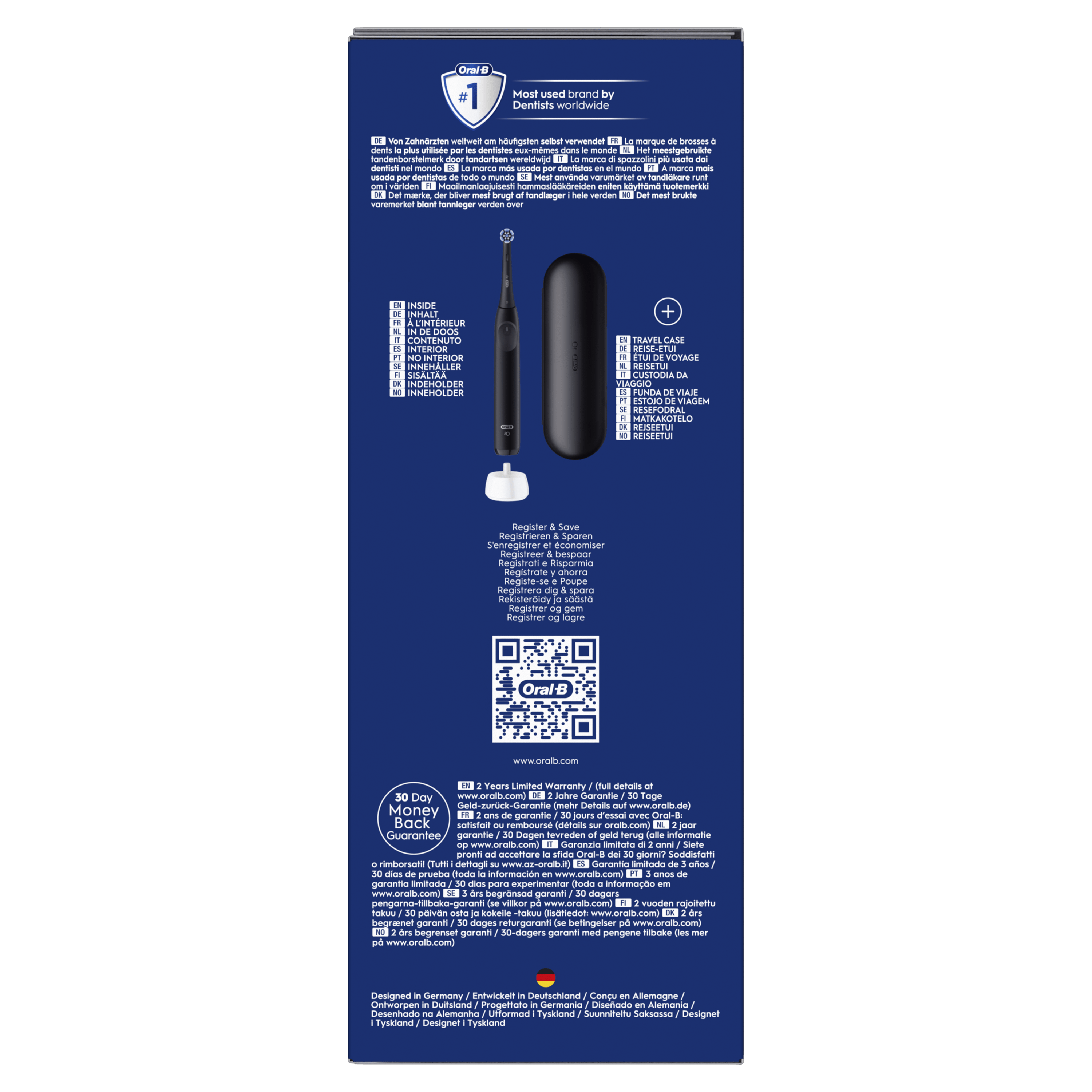 Oral-B iO 2 Cepillo Eléctrico Negro con 1 cabezal y estuche de viaje