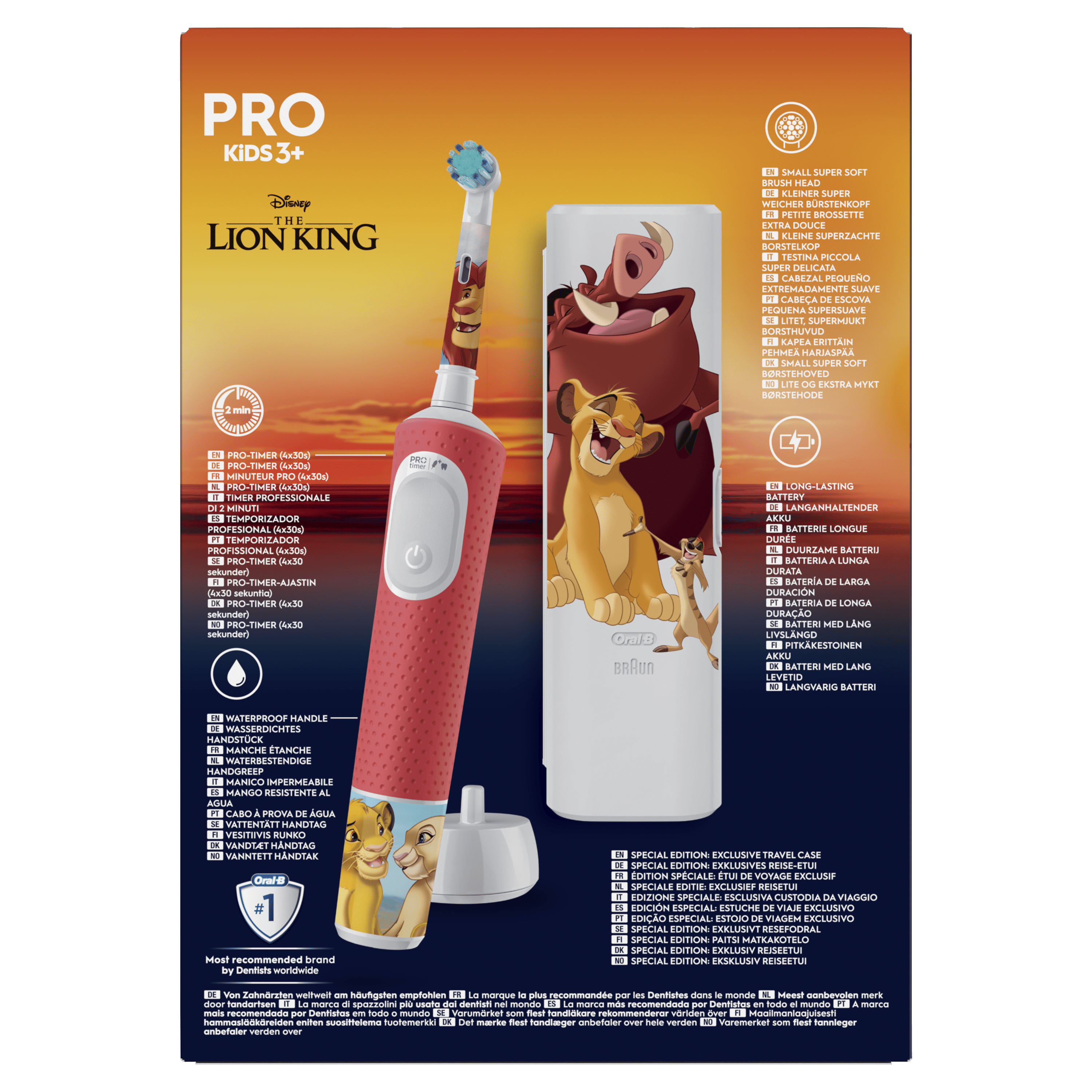 Oral-B Pro Kids Rey León Cepillo Eléctrico con 1+8 Recambios