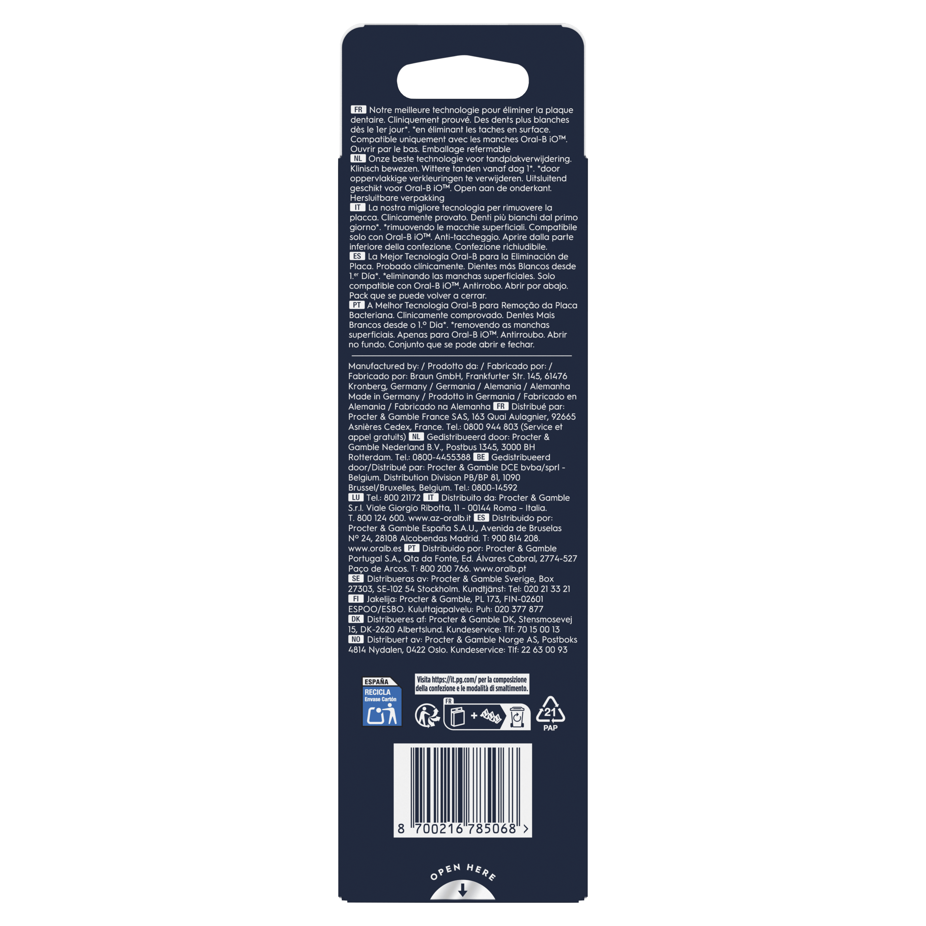 Oral-B iO Recambios Radiant White en Blanco - Pack de 6