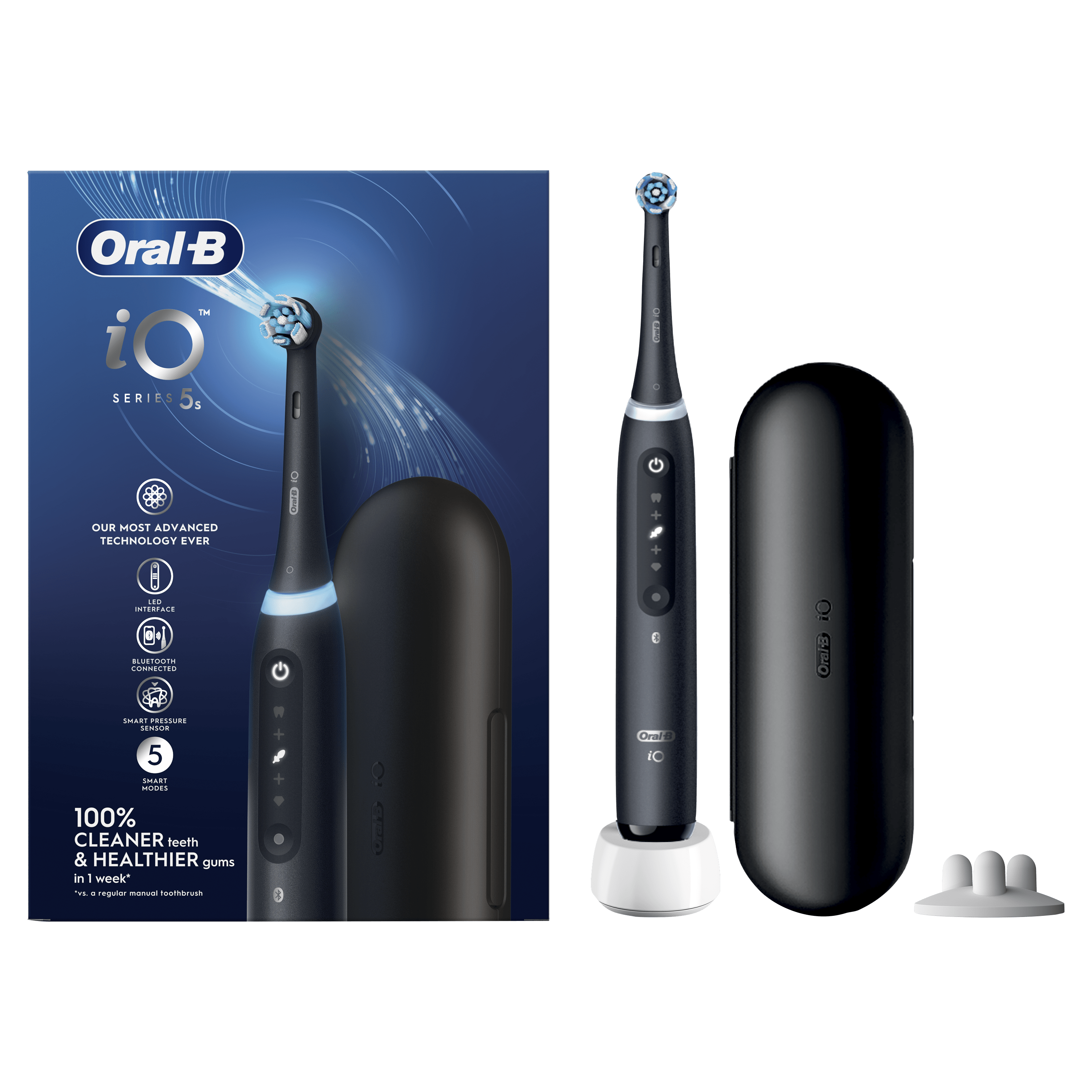Oral-B iO 5 Cepillo Eléctrico Negro con 1+2 cabezal