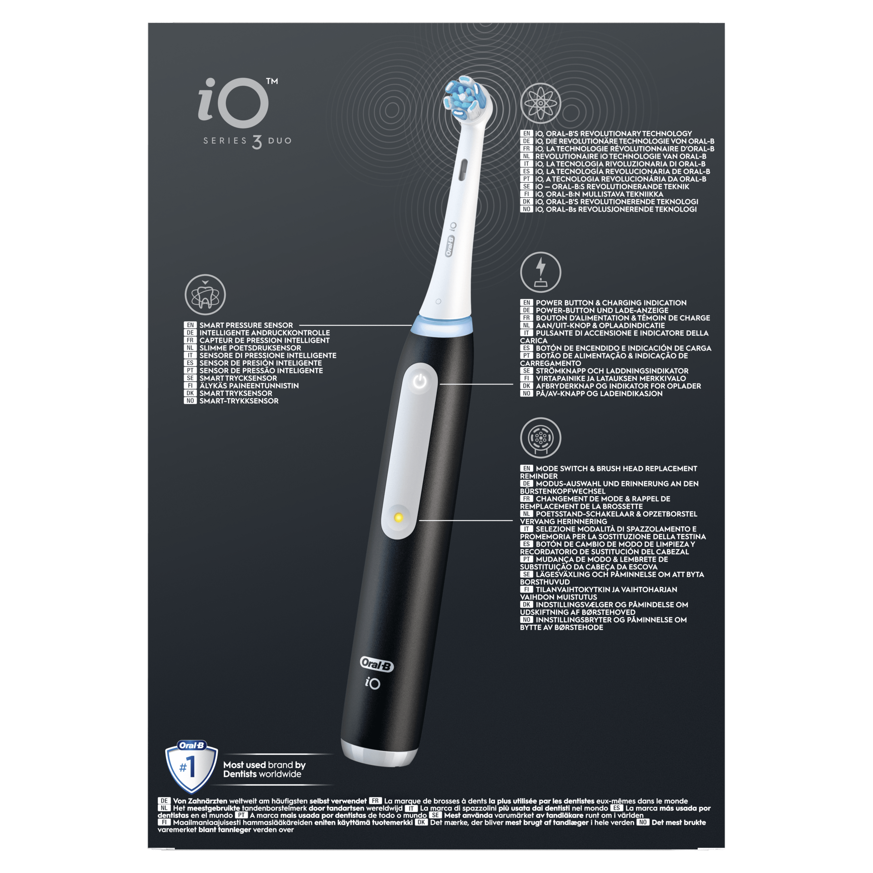 Oral-B iO 3 Pack Dúo de Cepillos Eléctricos Negro y Azul con 2+4 cabezales y estuche de viaje