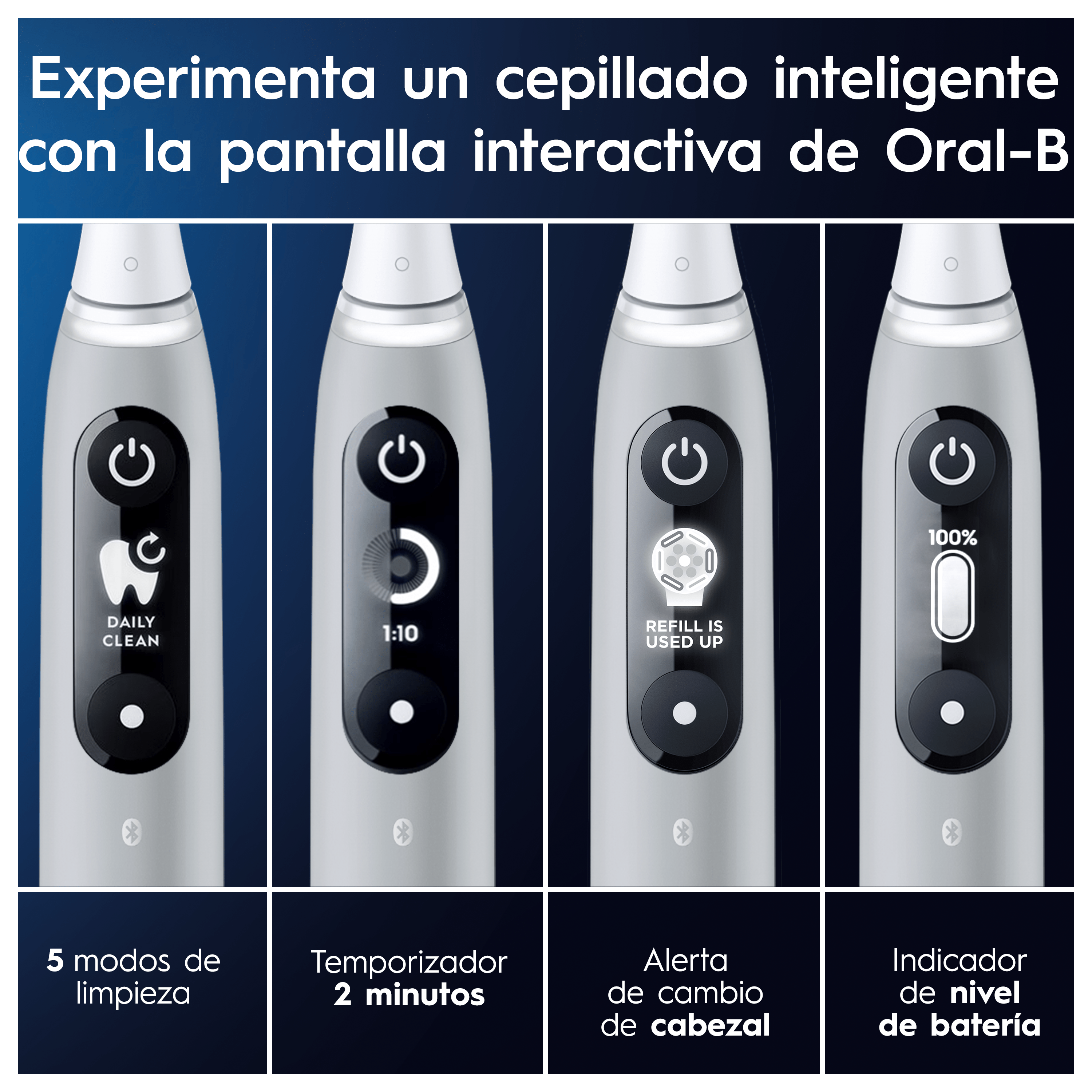 Oral-B iO 6 Pack de Cepillo Eléctrico Gris con 3 Recambios y estuche de viaje