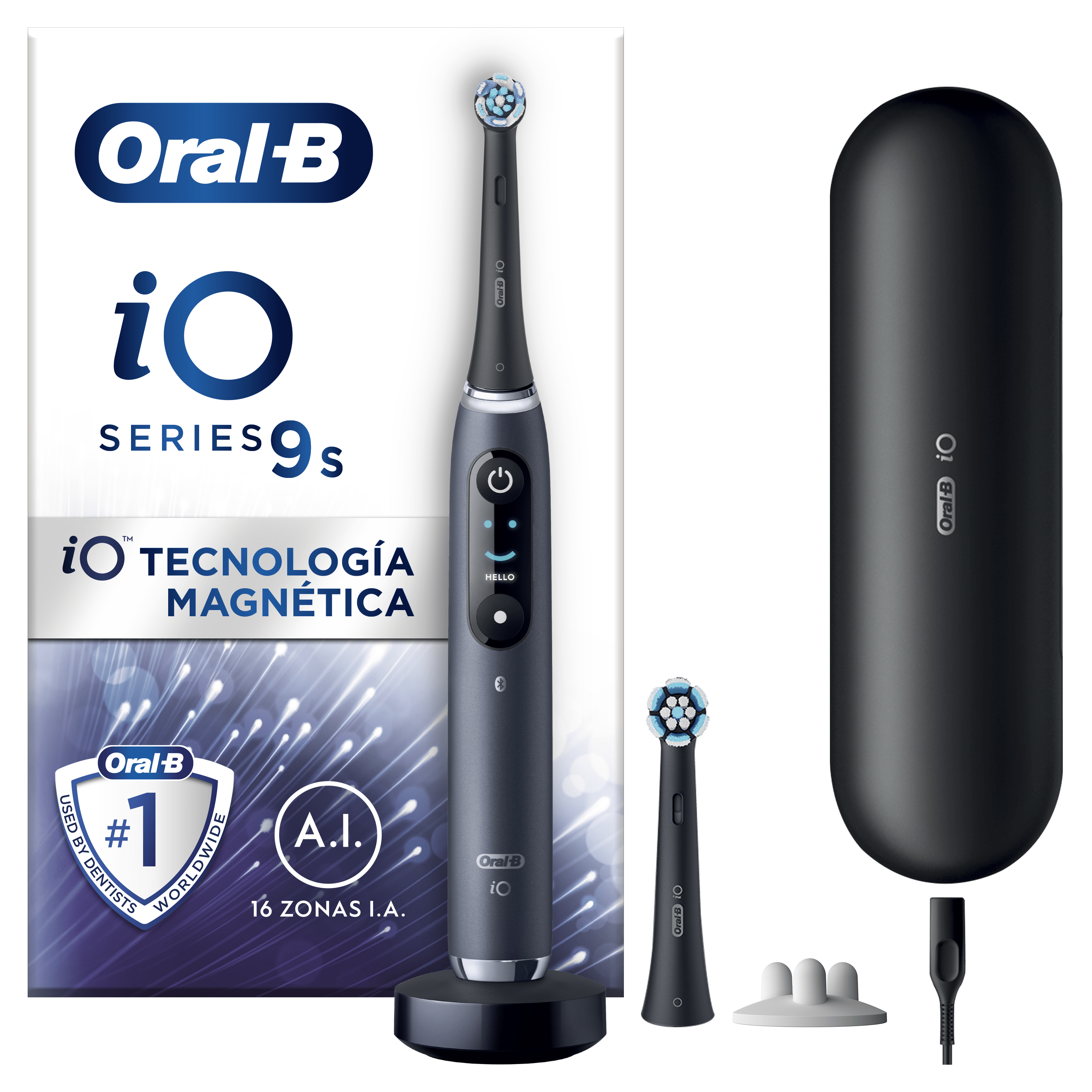 Oral-B iO 9 Cepillo Eléctrico Negro con 2+4 cabezales