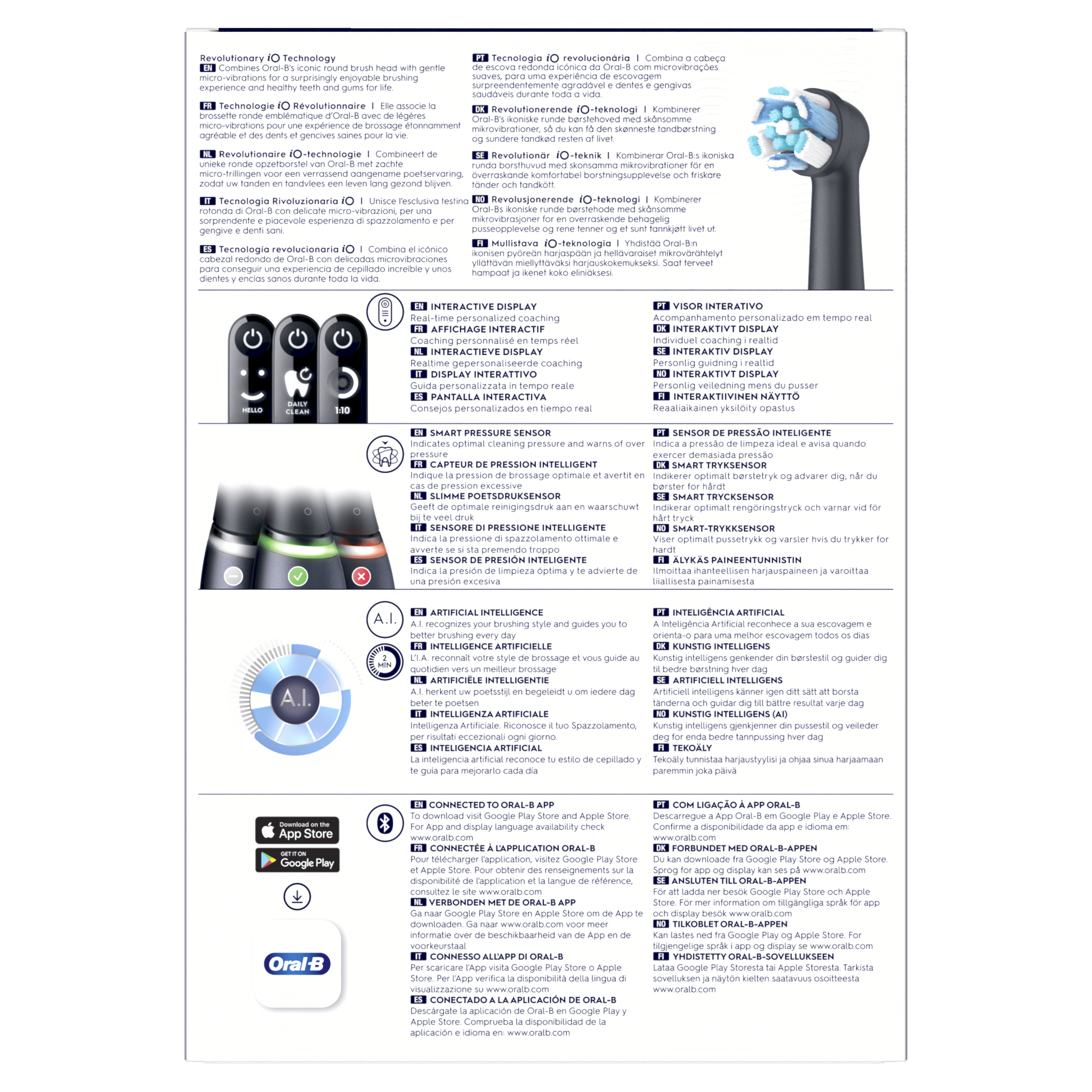 Oral-B iO6 Pack Dúo de Cepillos Eléctricos Negro y Rosa con 3 cabezales