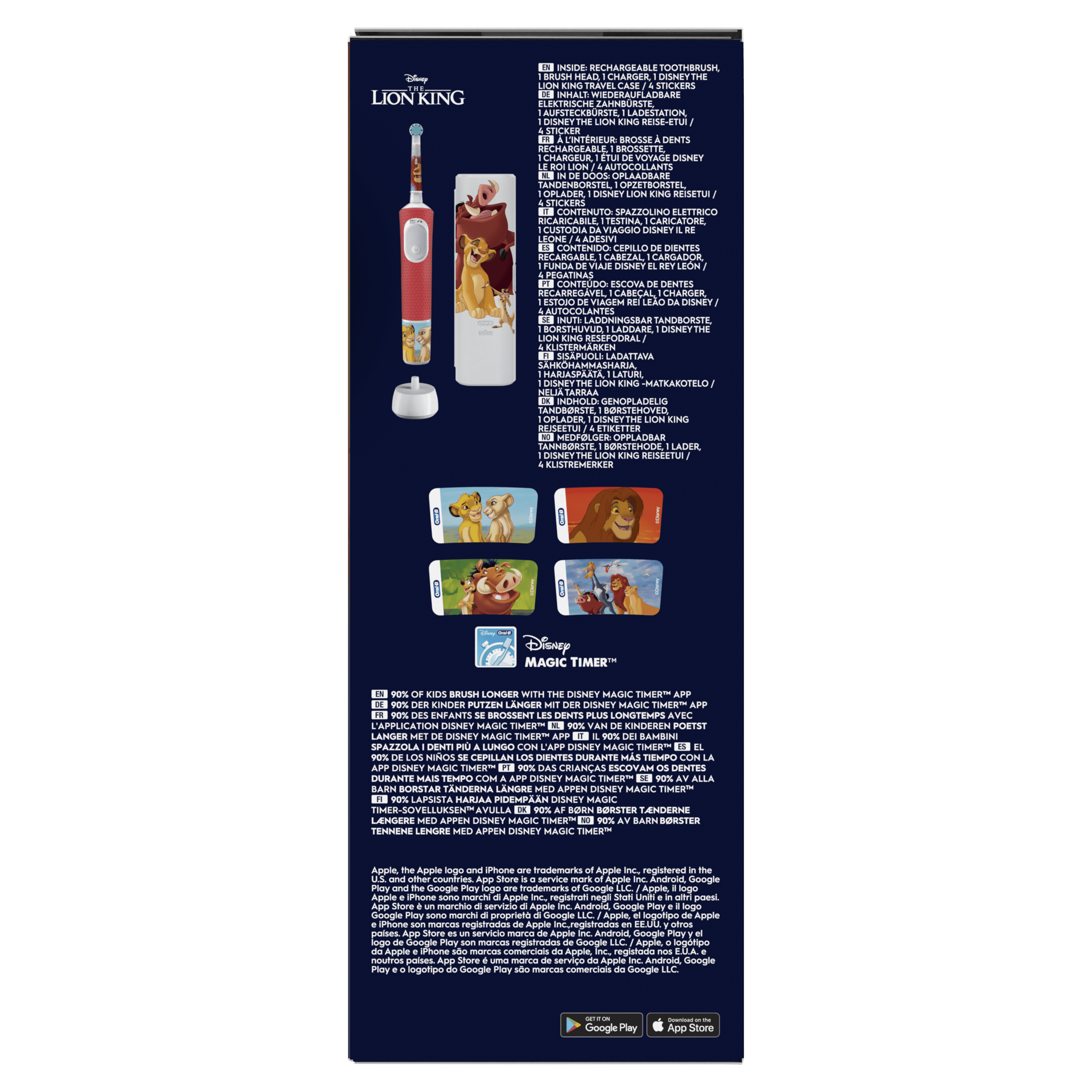 Oral-B Pro Kids Rey León Cepillo Eléctrico con 1+8 Recambios