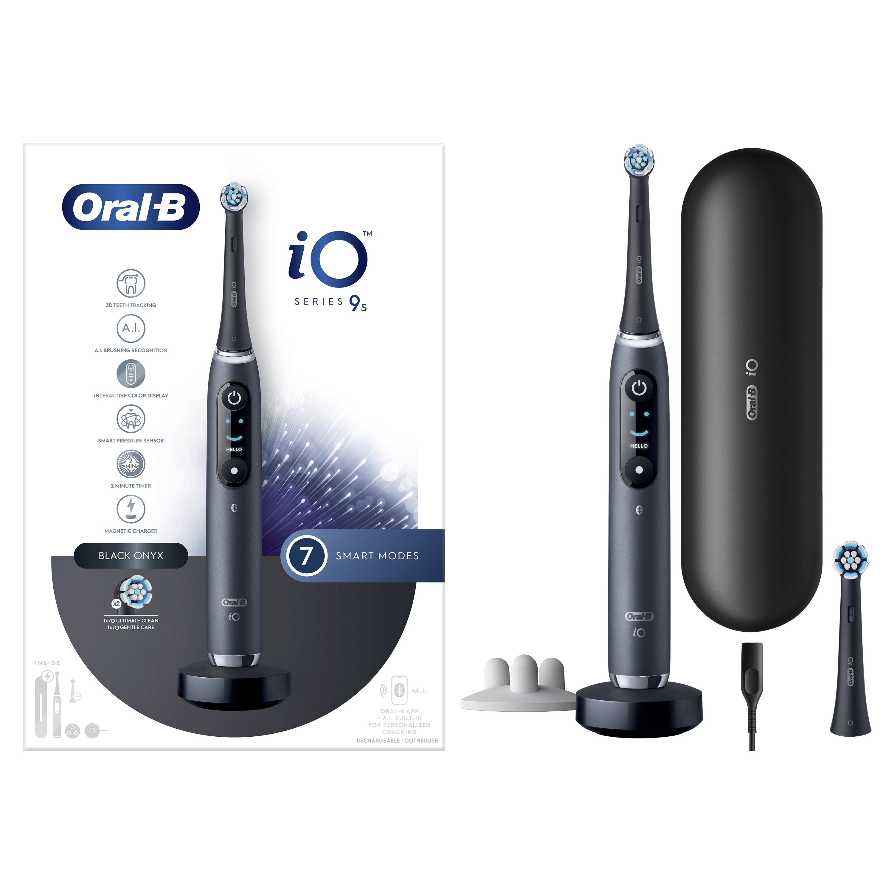 Oral-B iO 9 Cepillo Eléctrico Negro con 2 Cabezales