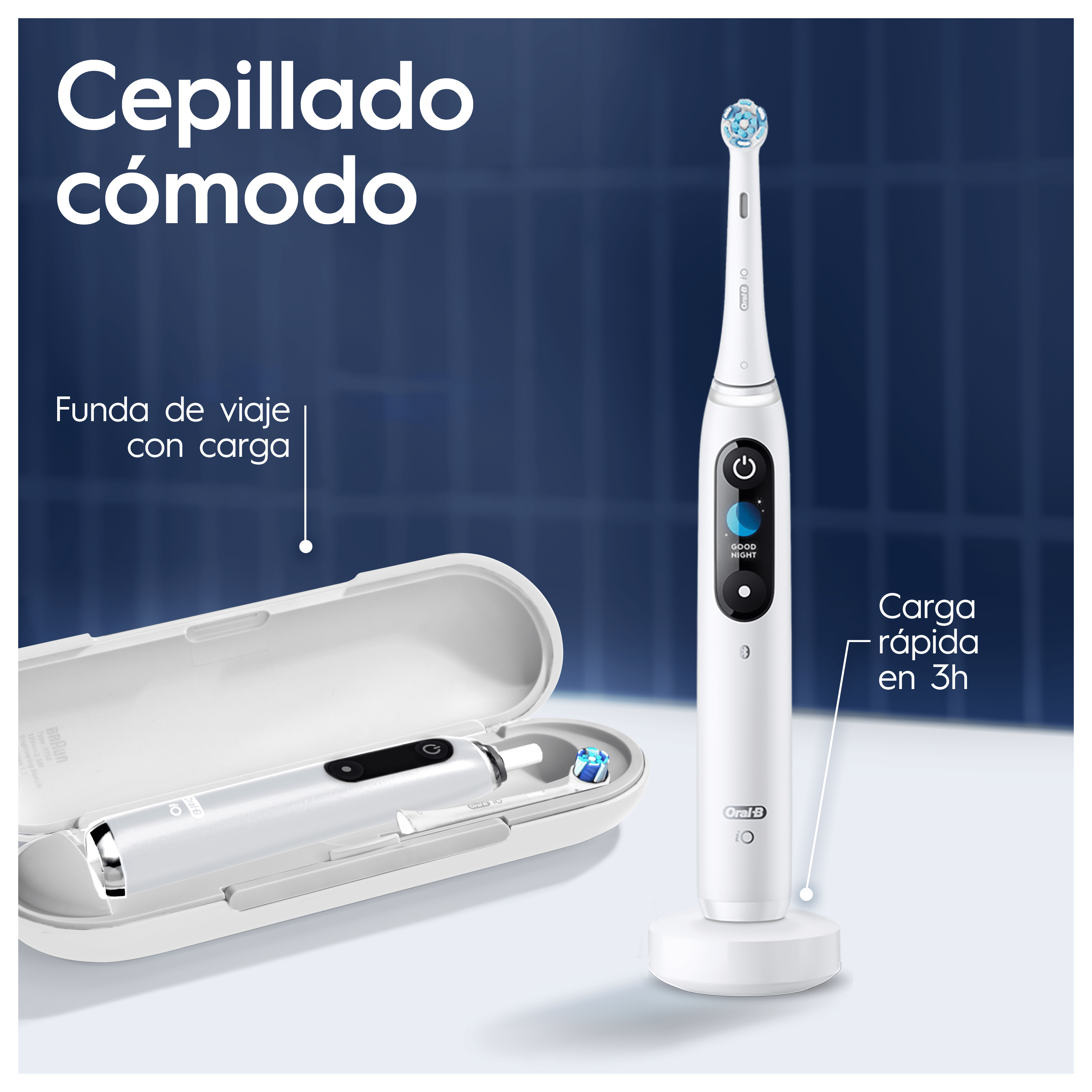 Oral-B iO 9 Cepillo Eléctrico Blanco con 2 Cabezales