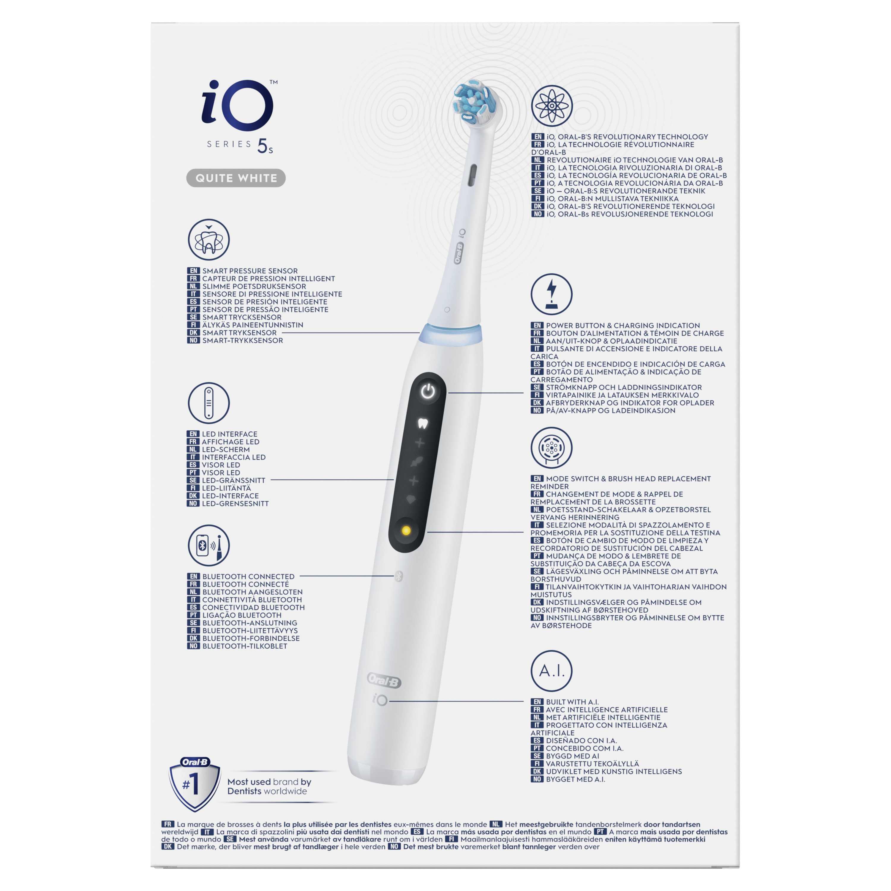 Oral-B iO 5 Cepillo Eléctrico Blanco con 1 cabezal