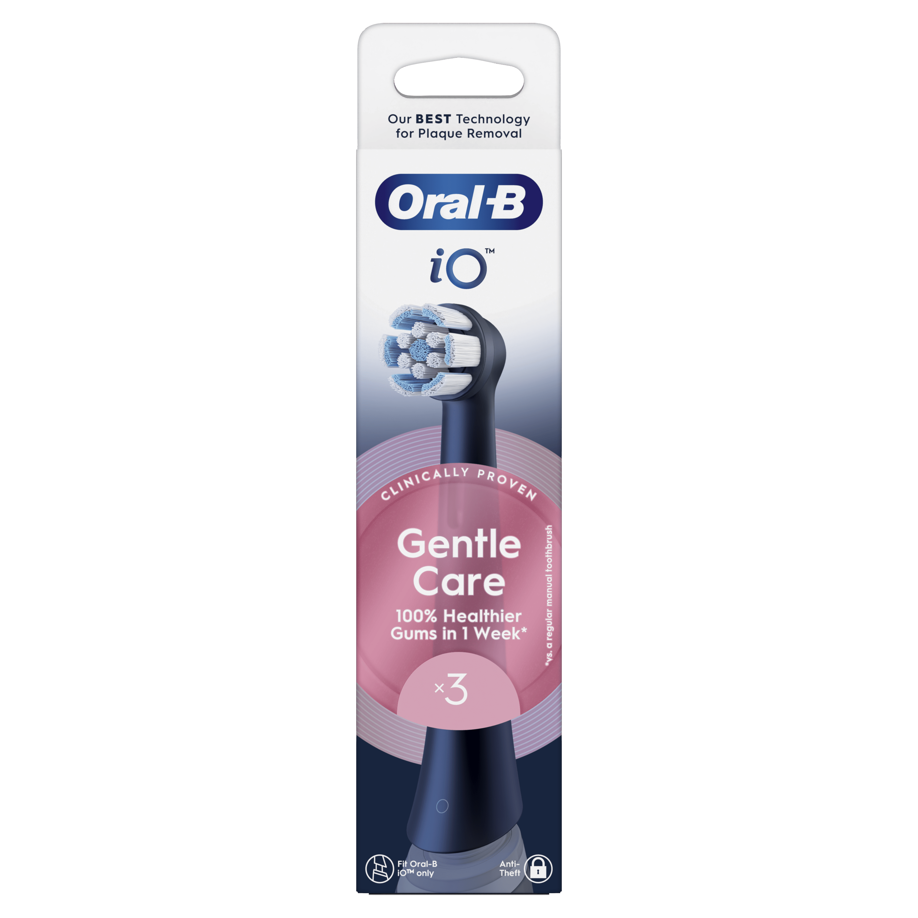 Oral-B iO 2 Pack de Cepillo Eléctrico Rosa con 1+3 cabezal y estuche de viaje