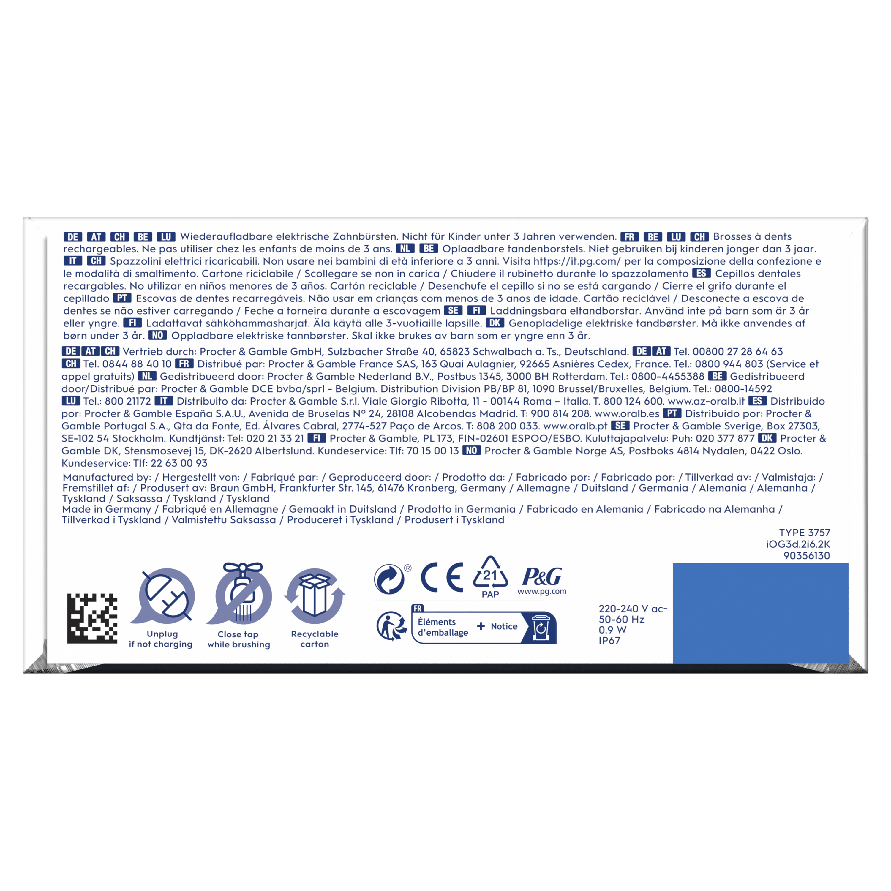 Oral-B iO 3 Pack Dúo de Cepillos Eléctricos Negro y Azul con 2 cabezales y estuche de viaje