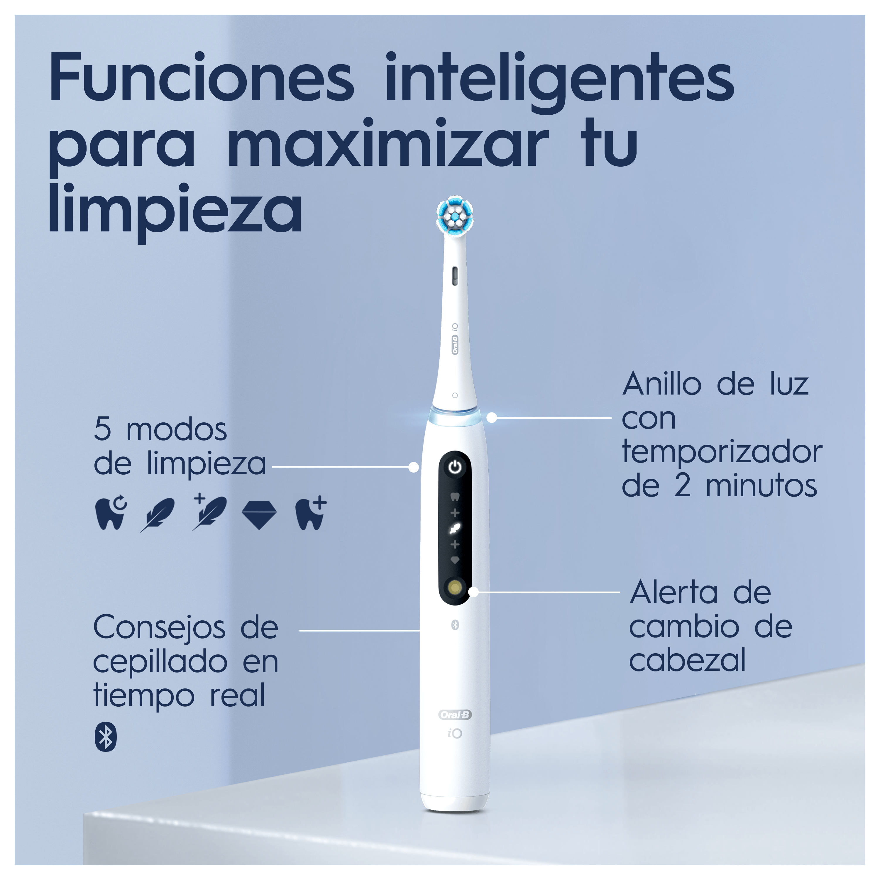 Oral-B iO 5 Cepillo Eléctrico Blanco con 1 cabezal