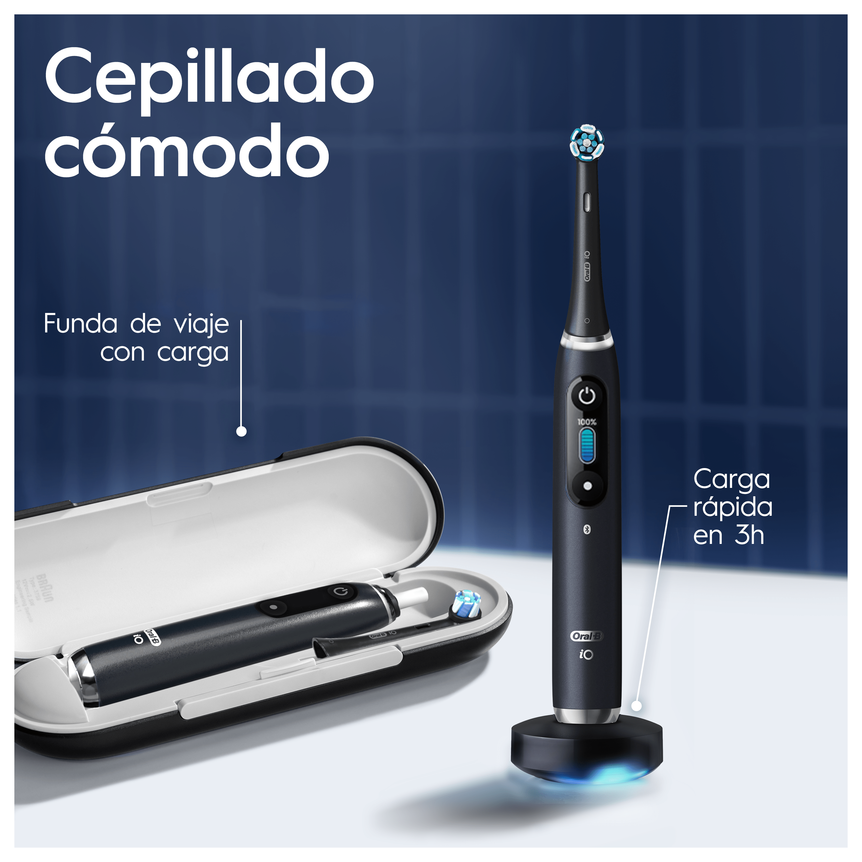 Oral-B iO 9 Cepillo Eléctrico Negro con 2+4 cabezales