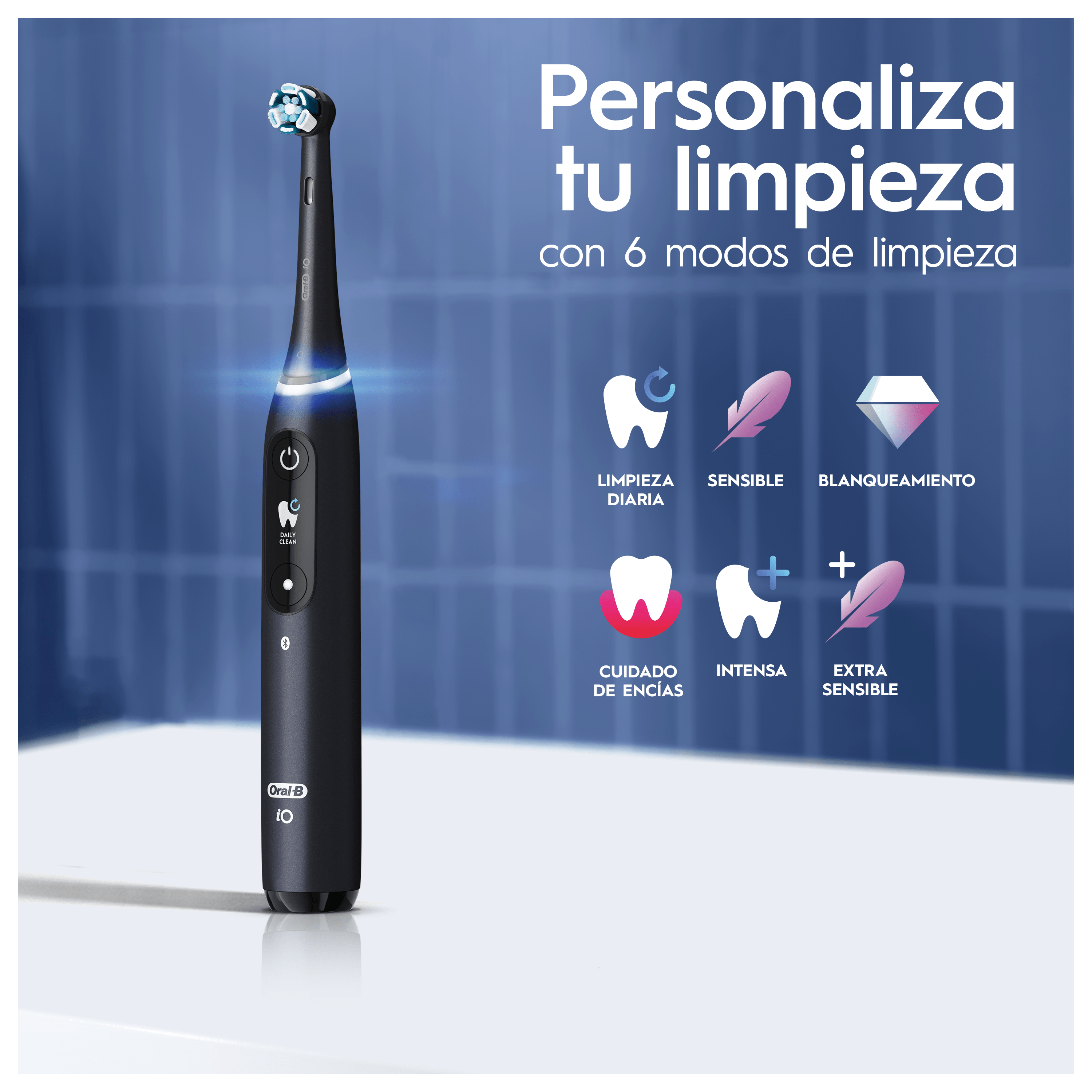 Oral-B iO 8 Pack Doble de Cepillos Eléctricos Negro y Violeta con 4 Recambios