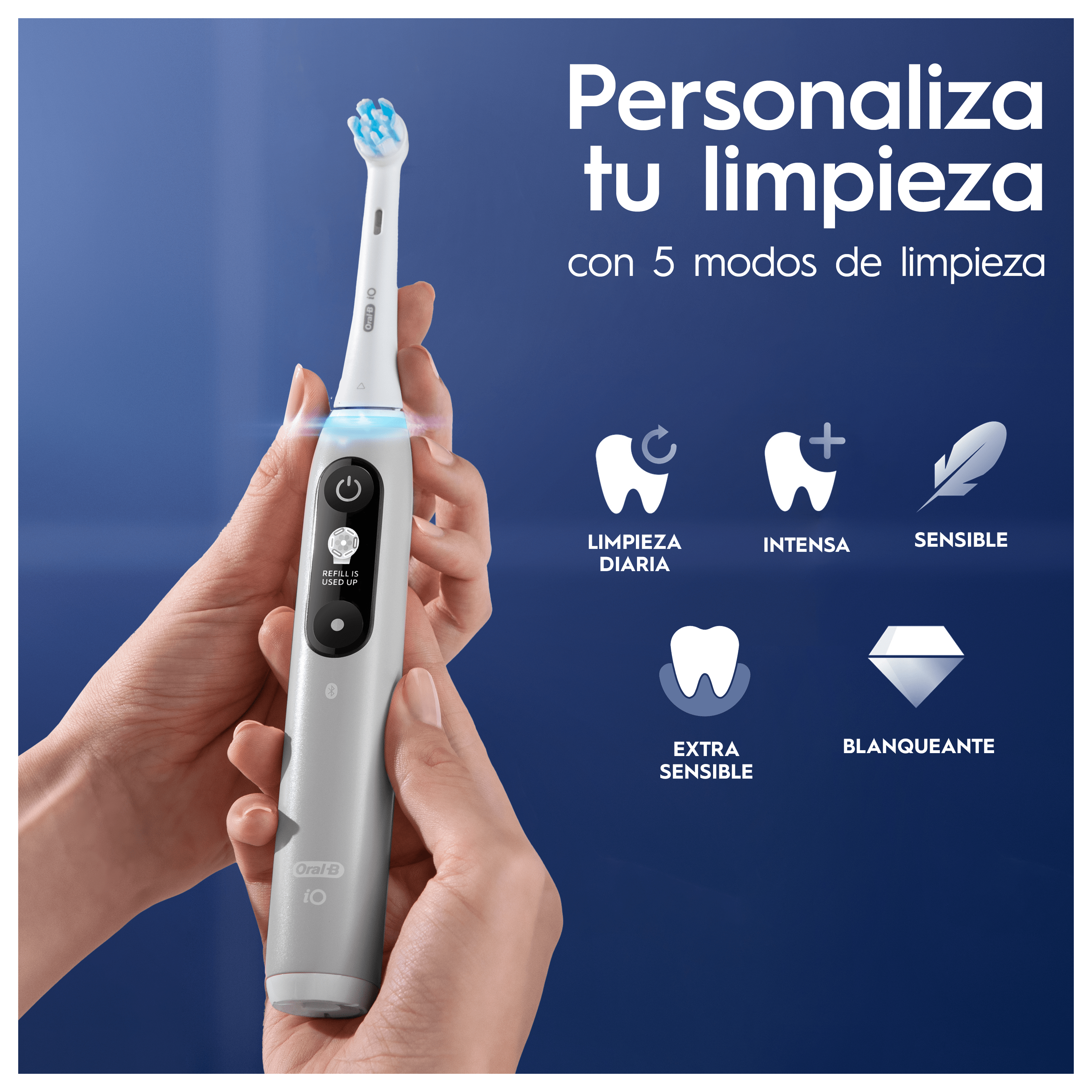 Oral-B iO 6 Pack de Cepillo Eléctrico Gris con 3 Recambios y estuche de viaje