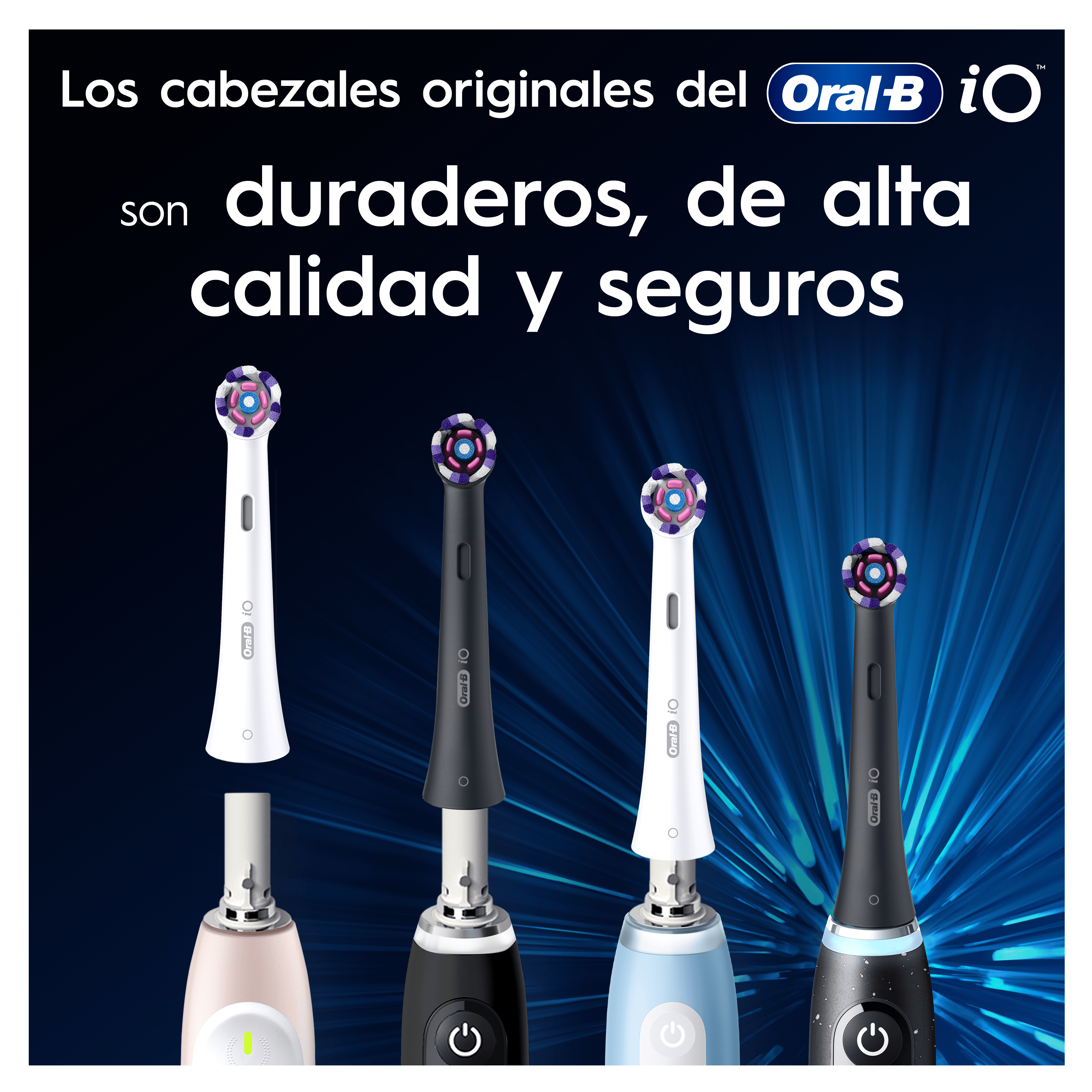 Oral-B iO Recambios Radiant White en Negro - Pack de 8