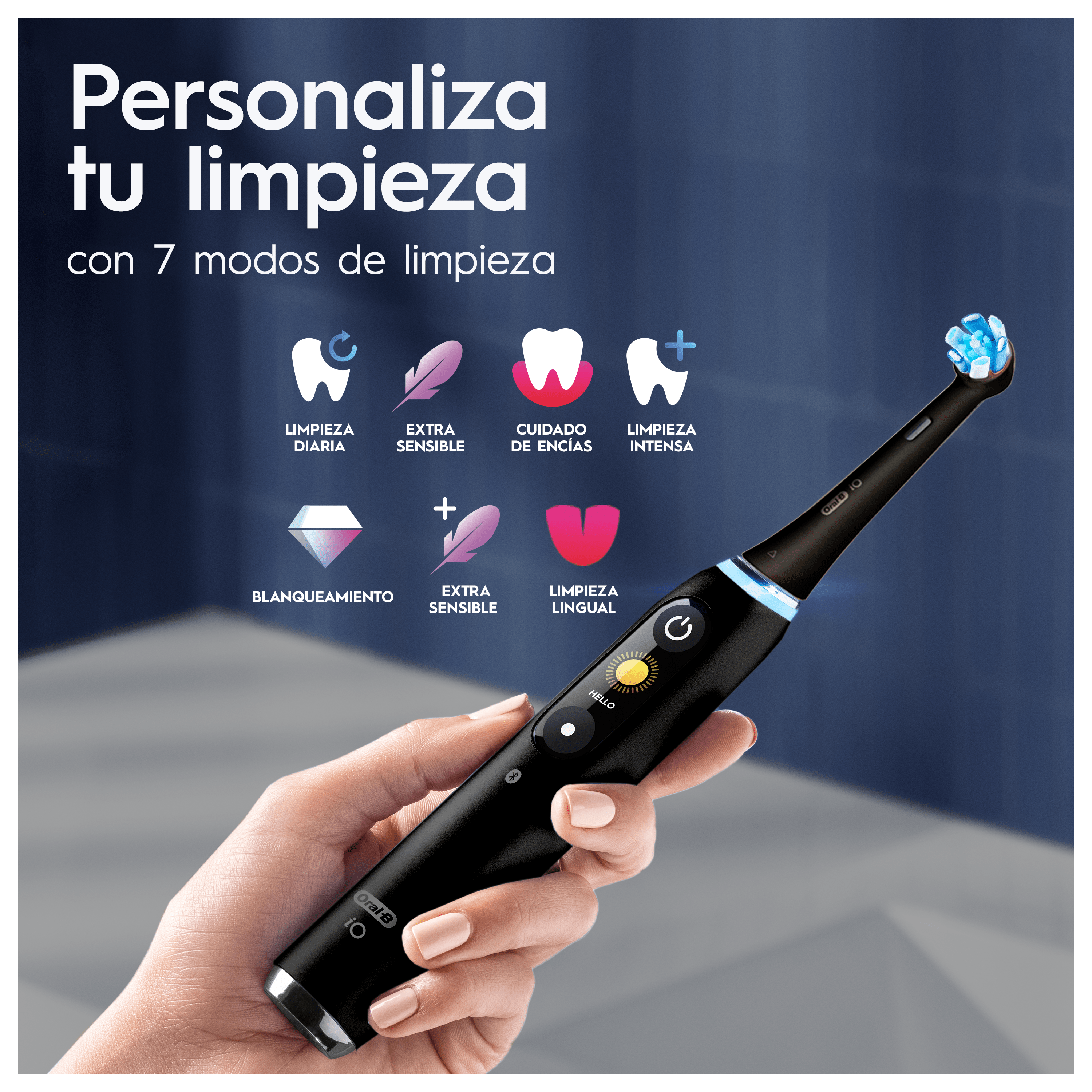Oral-B iO 9 Pack de Cepillo Eléctrico Negro con 3+9 cabezales y cargador de viaje negro