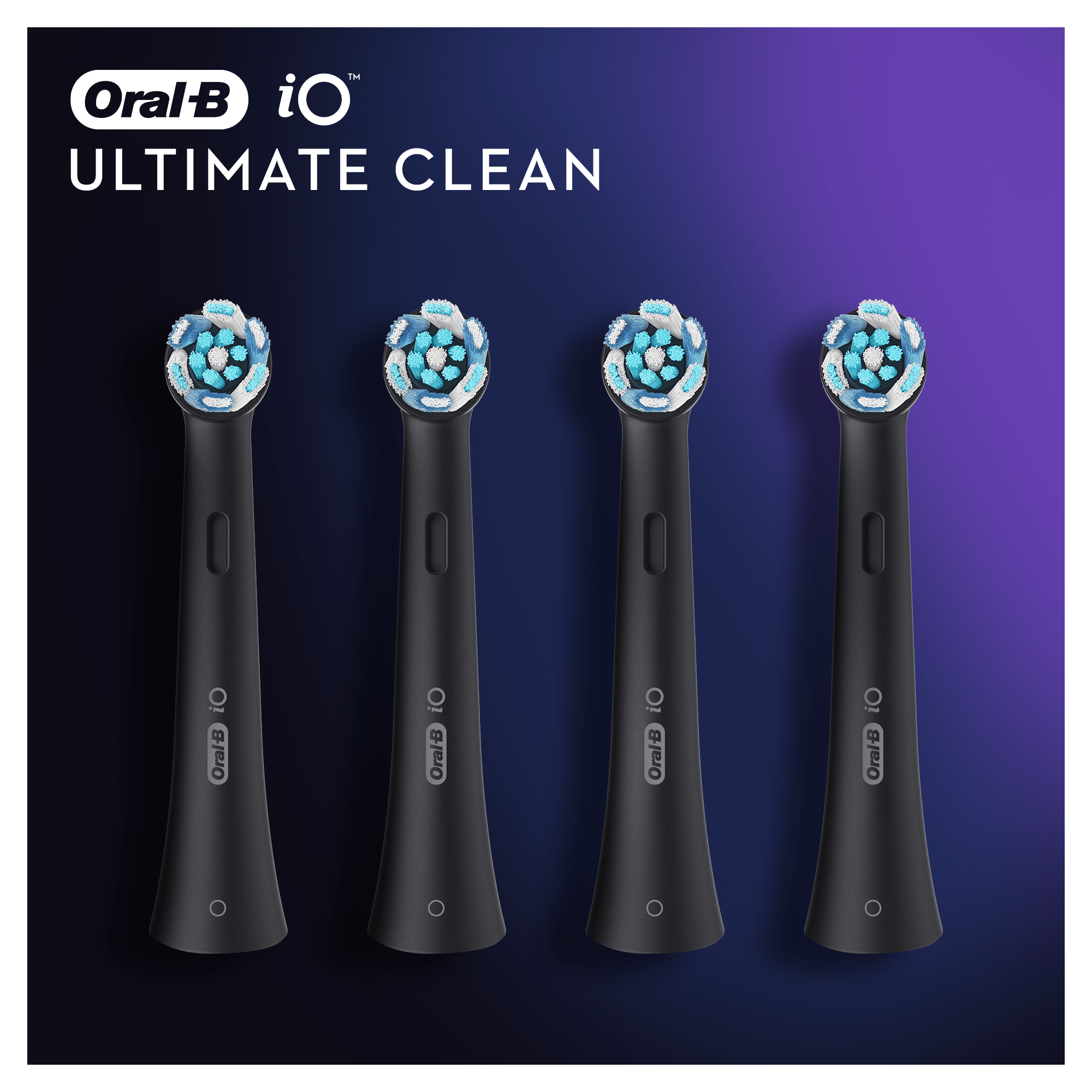 Oral-B iO Recambios Ultimate Clean en Negro - Pack de 4