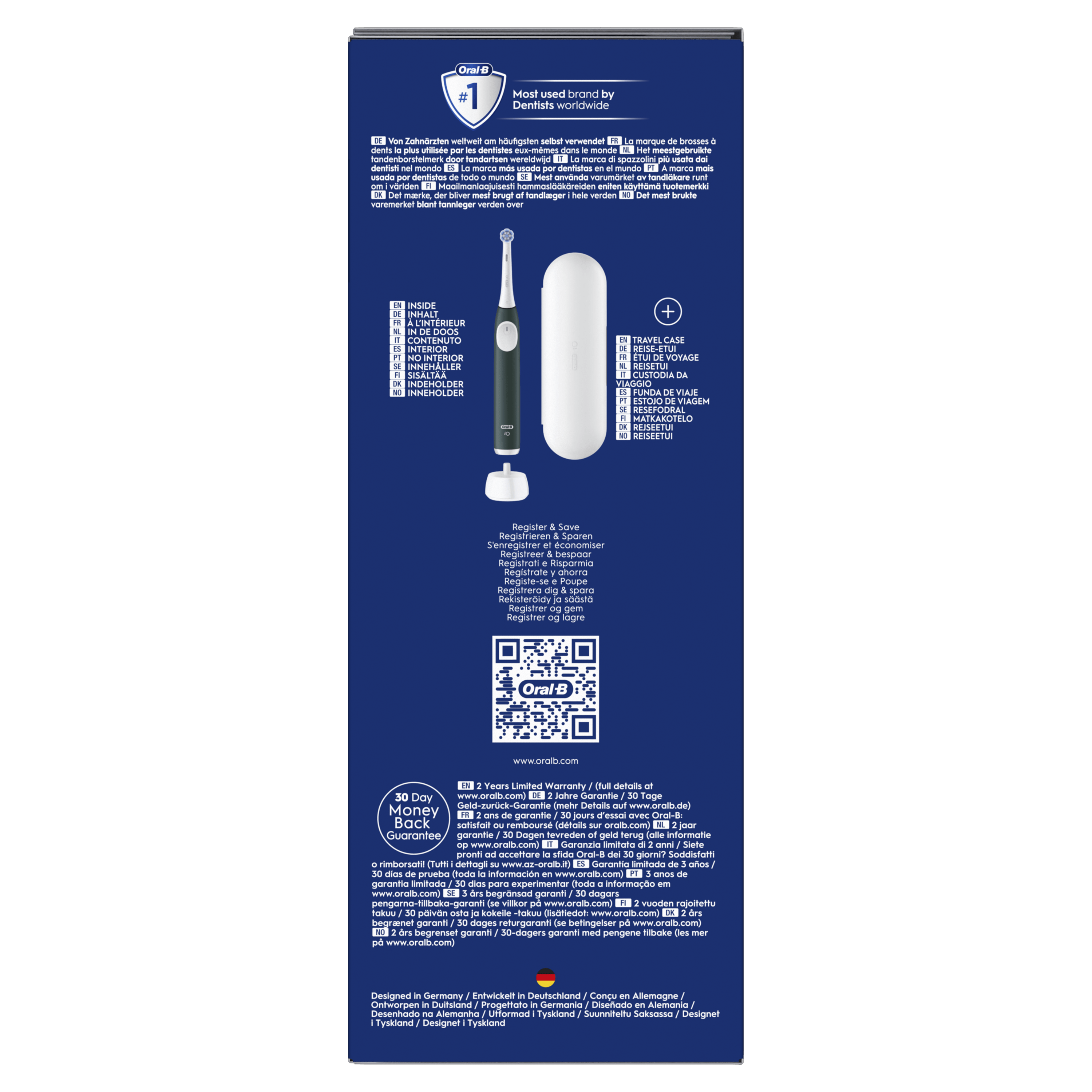 Oral-B iO 2 Cepillo Eléctrico Verde Bosque con 1 cabezal y estuche de viaje