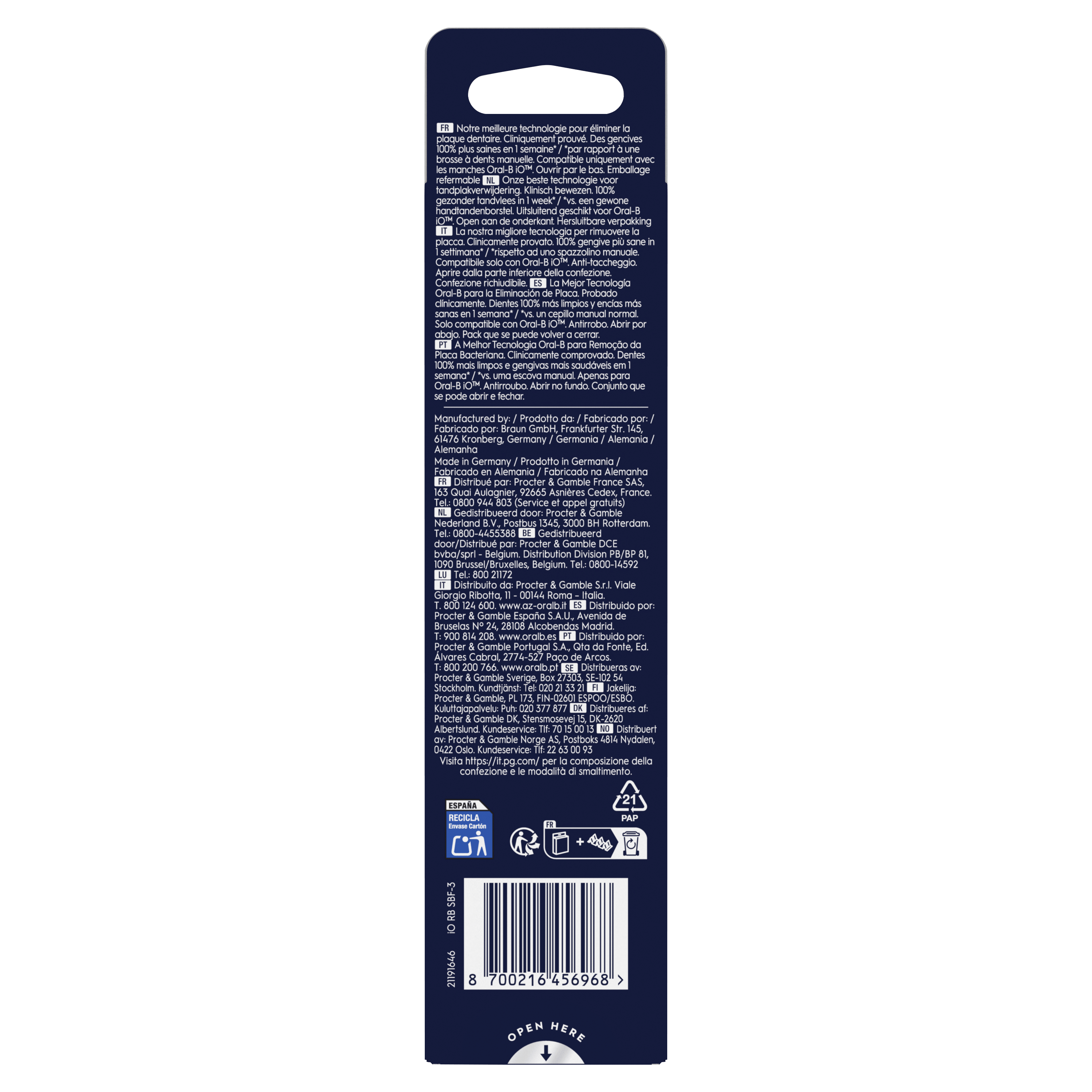 Oral-B iO 2 Pack de Cepillo Eléctrico Rosa con 1+3 cabezal y estuche de viaje