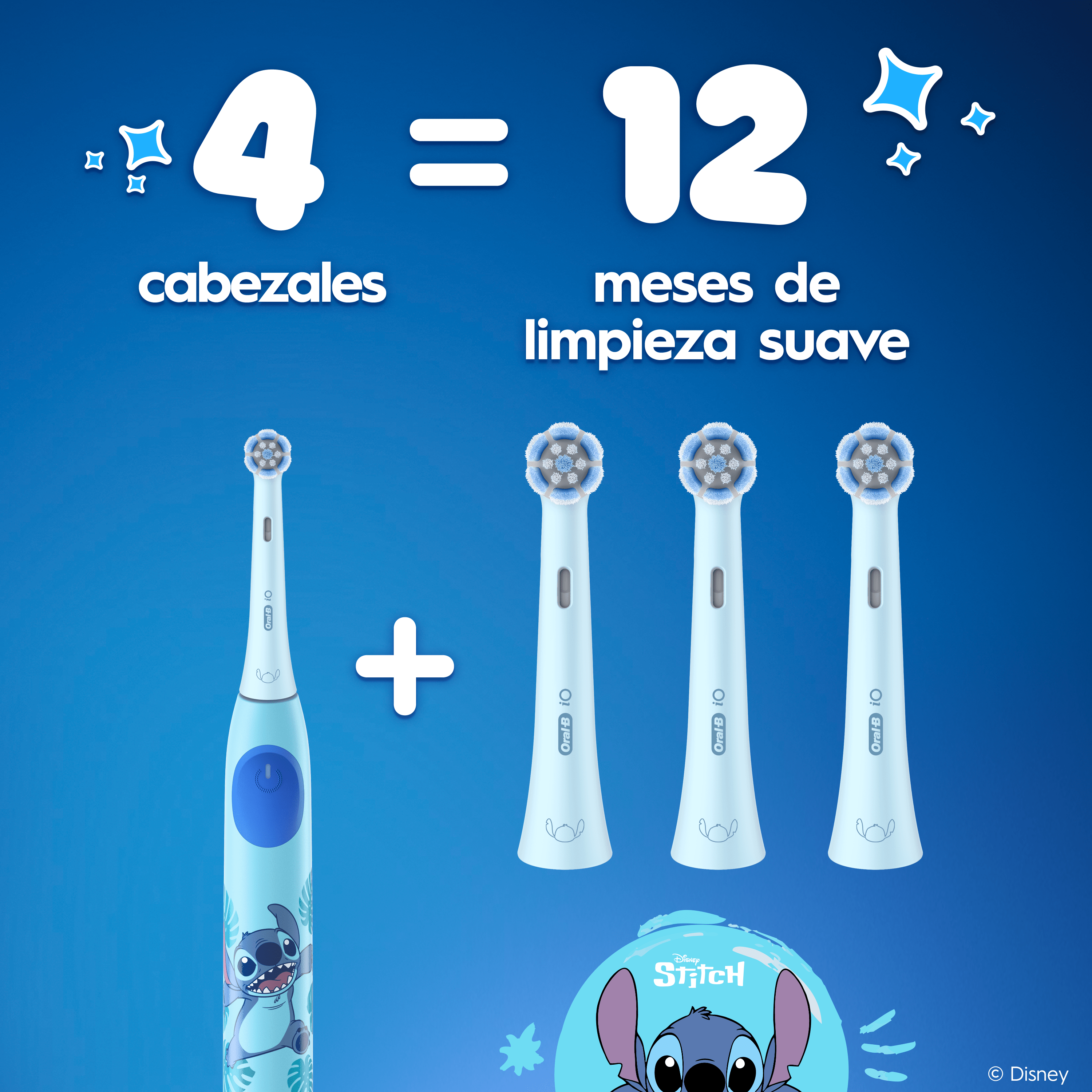 Oral-B iO Niños Recambios Stitch - Pack de 4