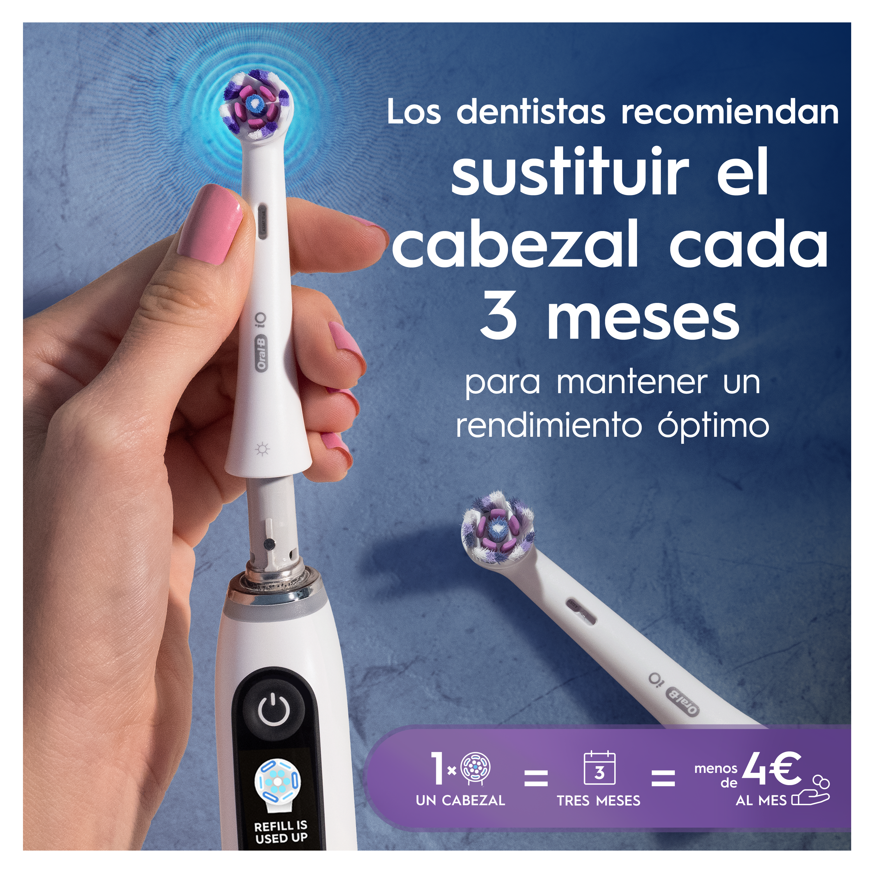 Oral-B iO Recambios Radiant White en Blanco - Pack de 6