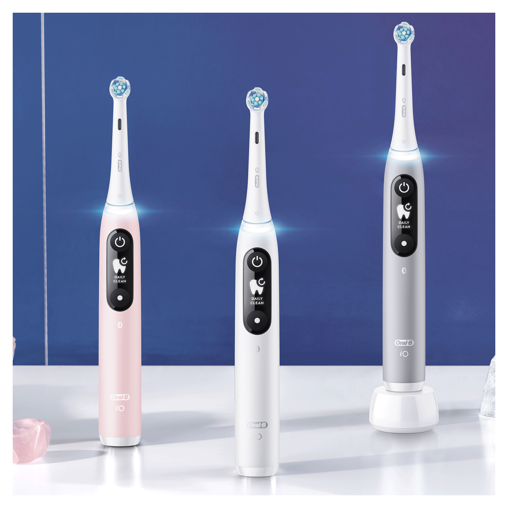 Oral-B iO6 Pack Dúo de Cepillos Eléctricos Blanco y Rosa con 3+5 cabezales