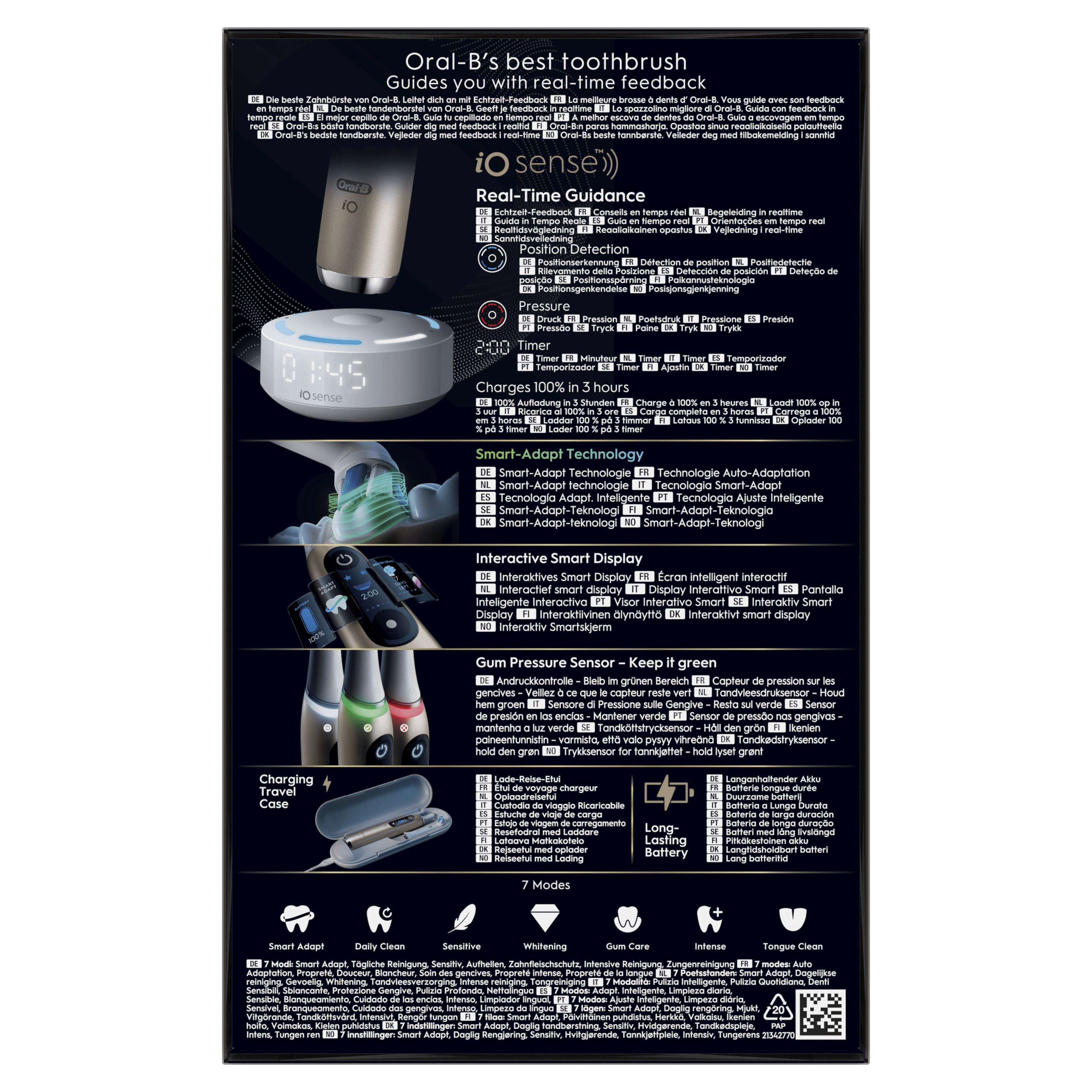 Oral-B iO 10 Gold Cepillo Eléctrico Edición Especial con 1+7 cabezales