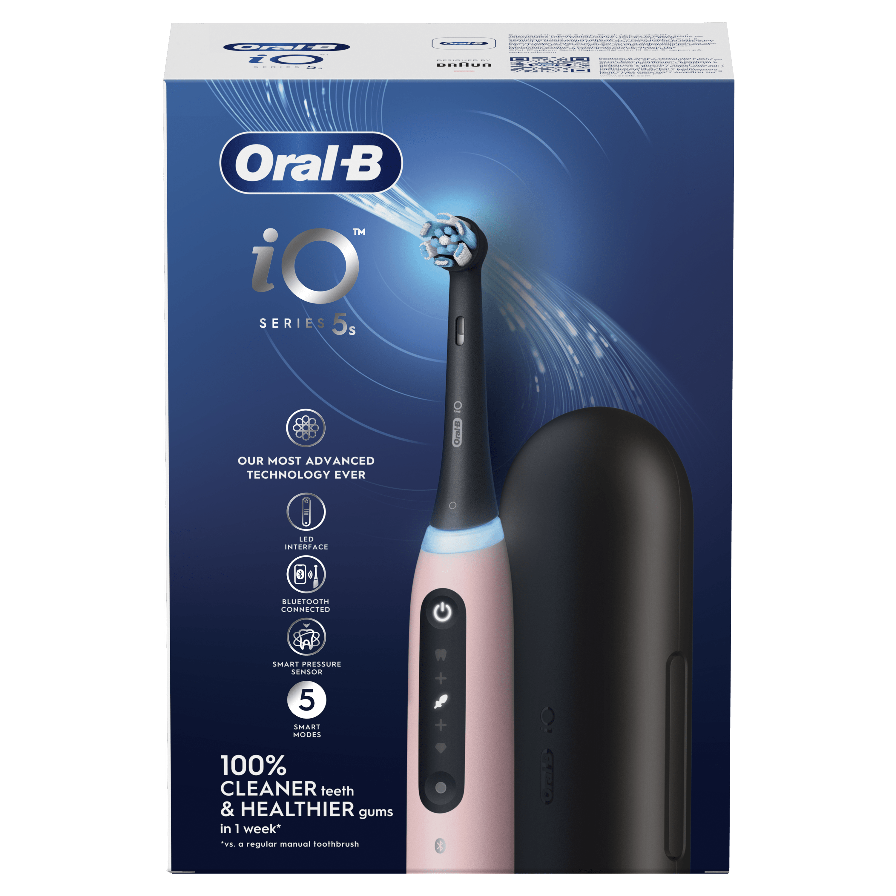 Oral-B iO 5 Cepillo Eléctrico Rosa con 1+2 cabezal